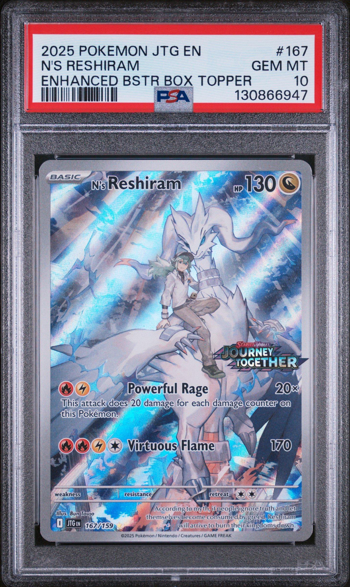 2025 Pokemon Jtg En-journey Together 167 N's Reshiram Enhanced