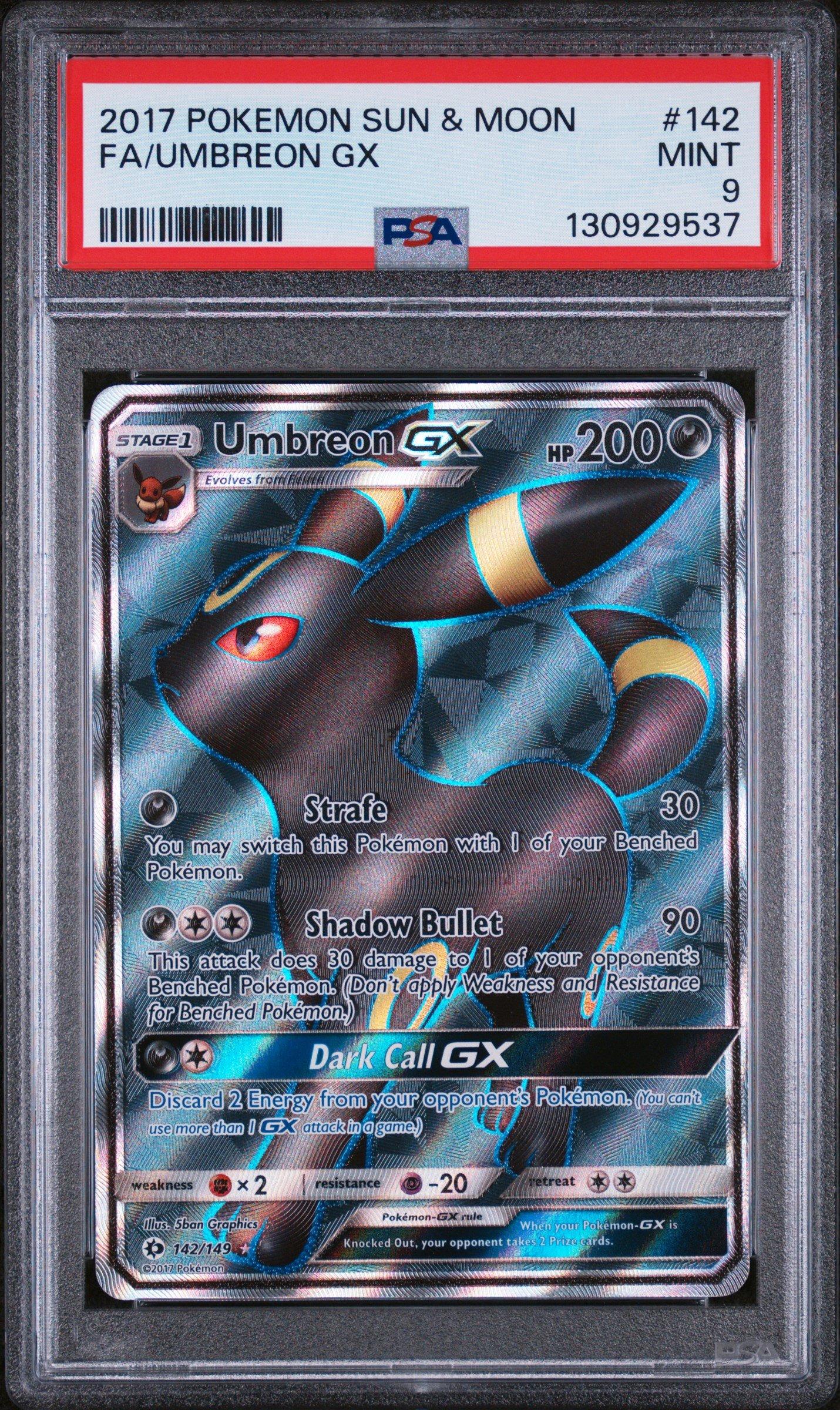 2017 Pokemon Sun & Moon 142 Full Art/umbreon Gx PSA 9 | GameStop