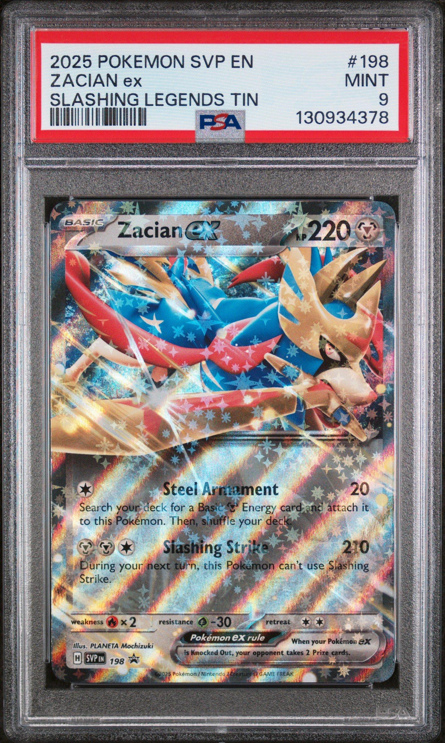 2025 Pokemon Svp En-sv Black Star Promo 198 Zacian Ex Slashing