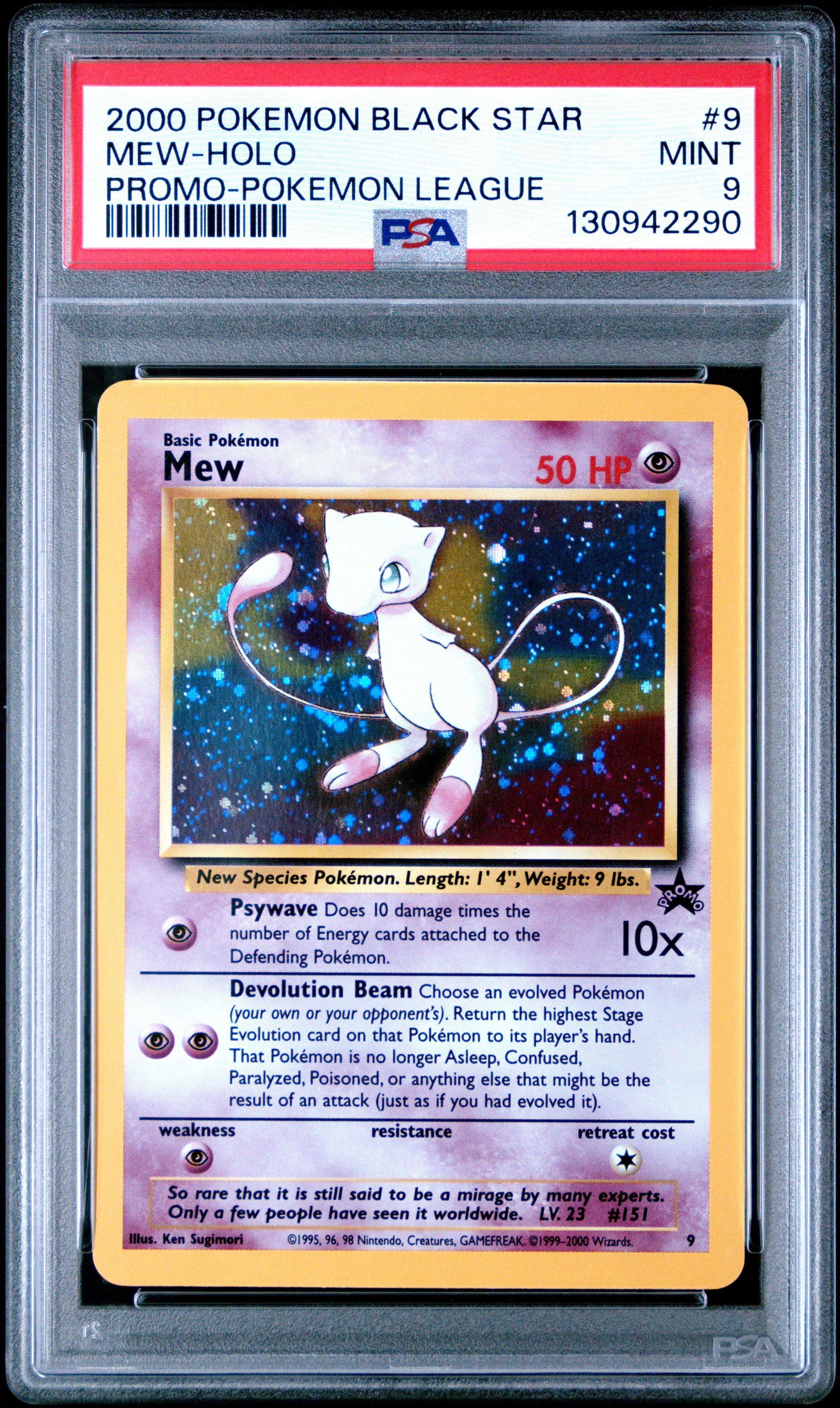 2000 Pokemon Promo Black Star 9 Mew-holo Pokemon League PSA 9