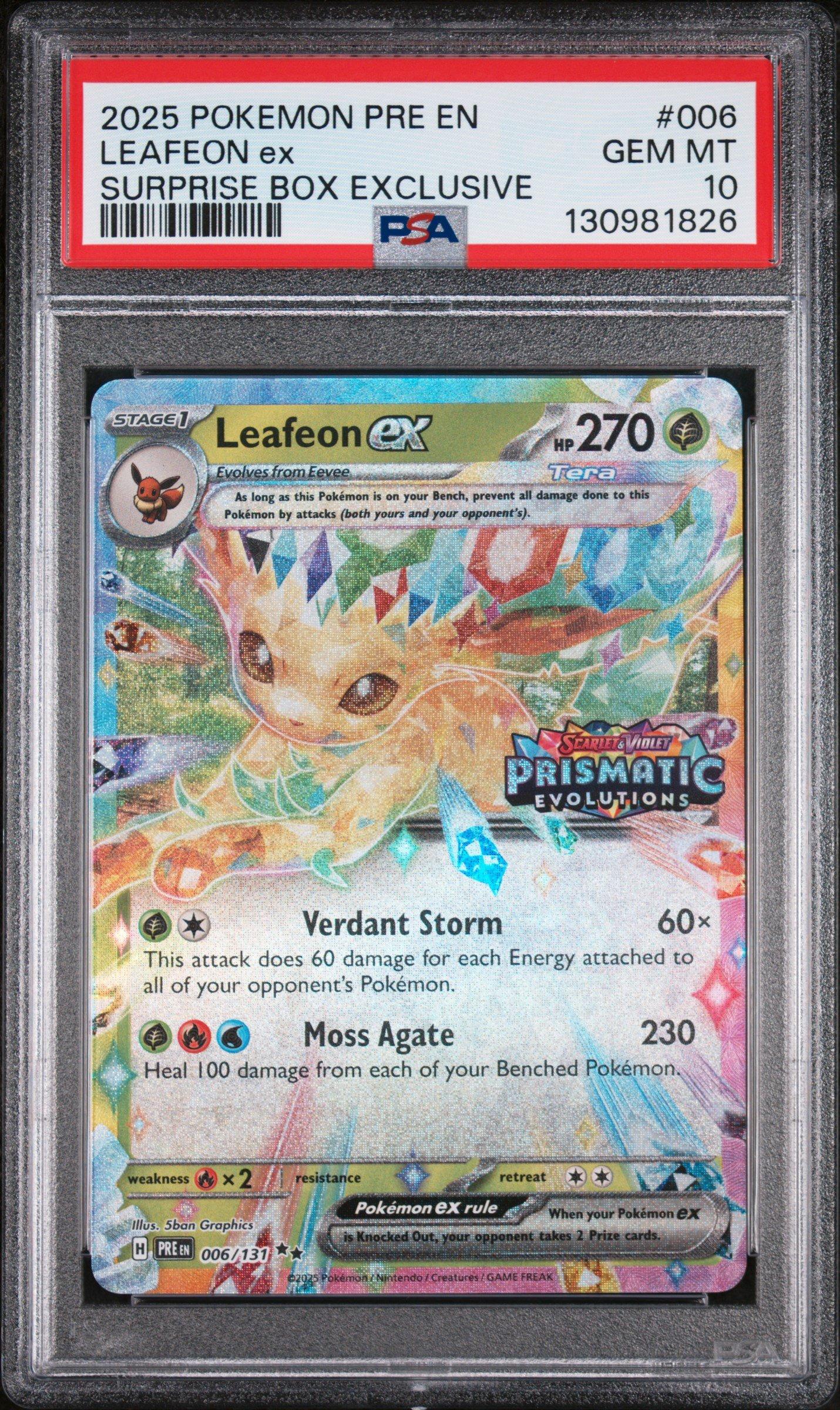 2025 Pokemon Pre En-prismatic Evolutions 006 Leafeon Ex Surprise