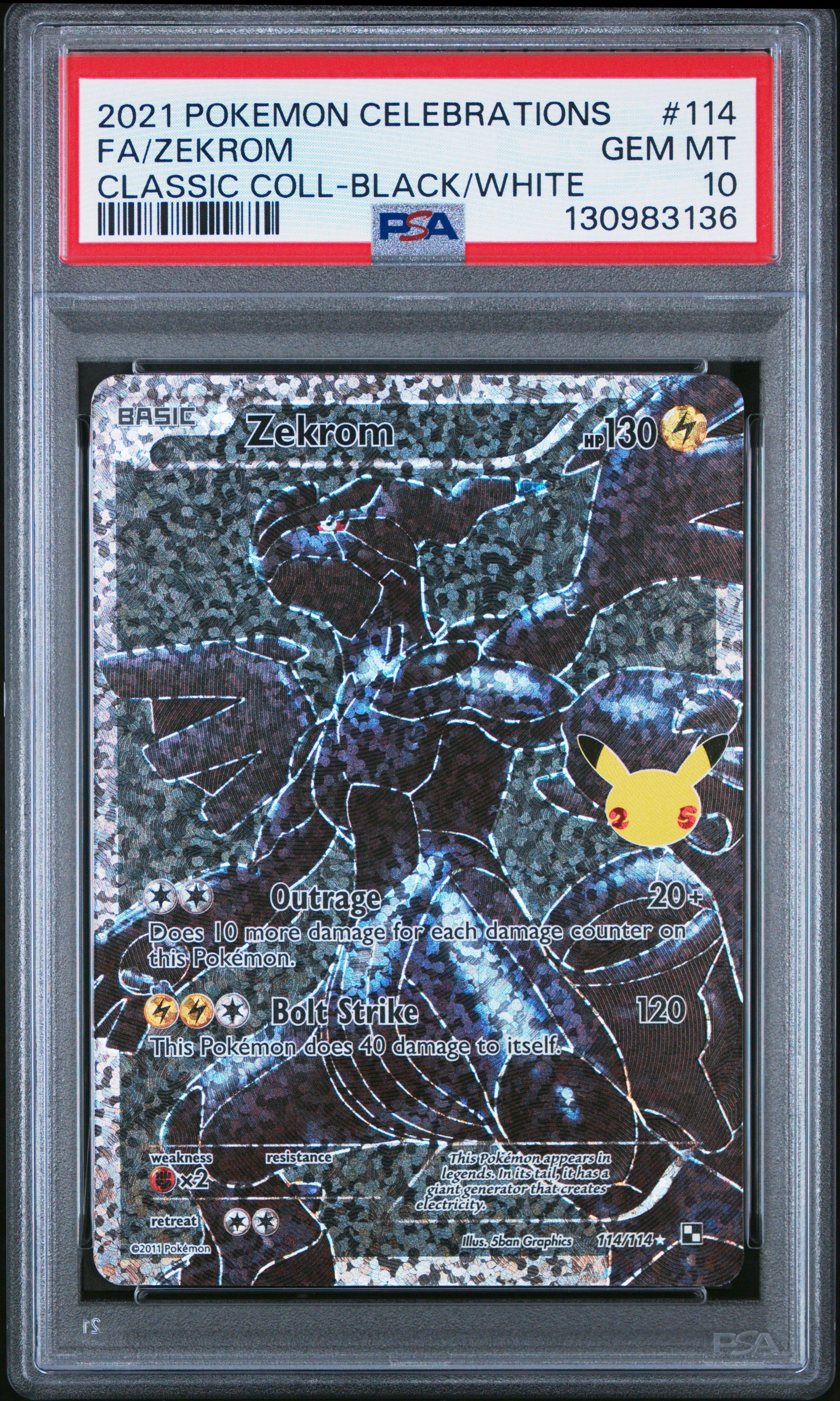 2021 Pokemon Celebrations Classic Collection 114 Full Art/zekrom