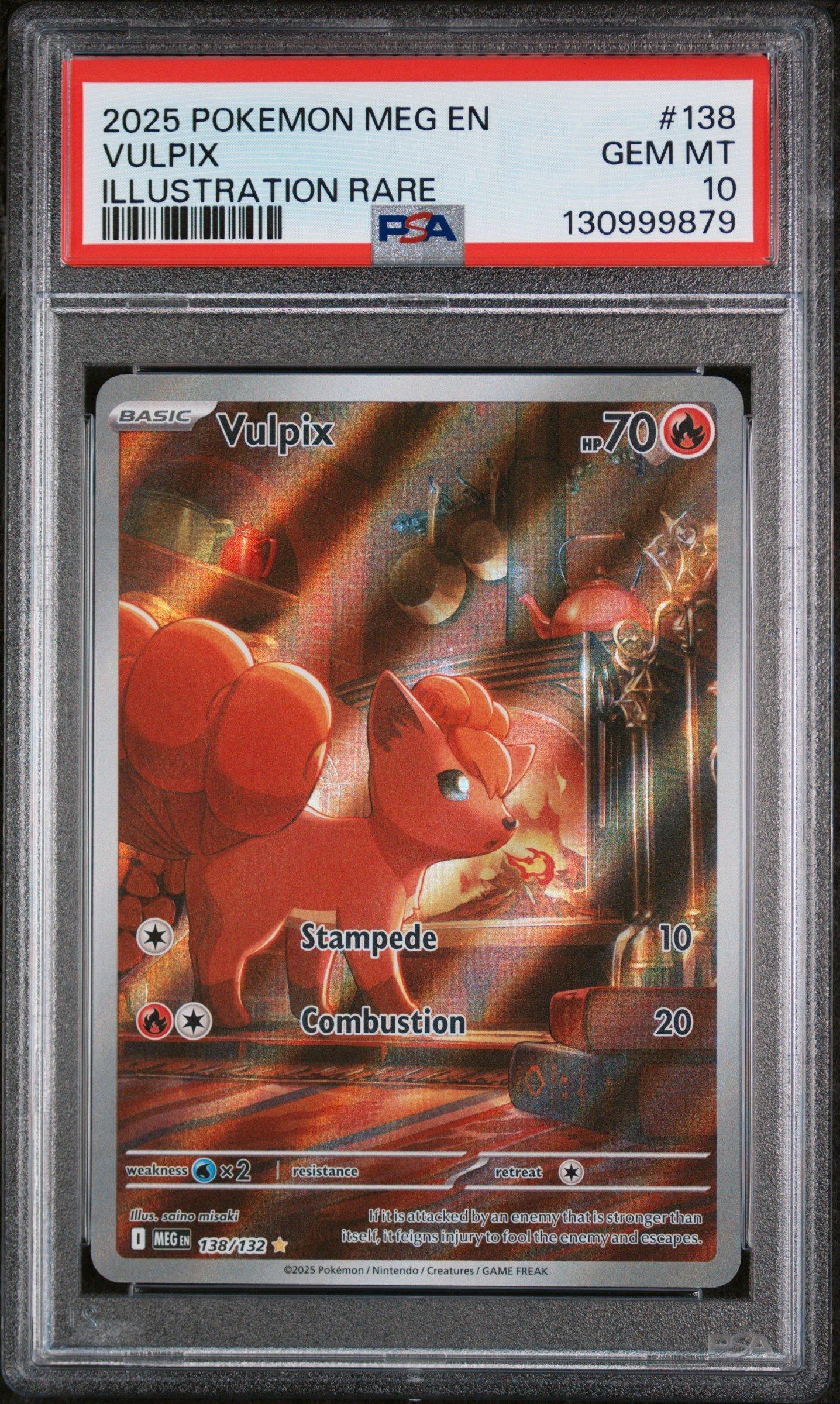 2025 Pokemon Meg En-mega Evolution 138 Vulpix Illustration Rare PSA