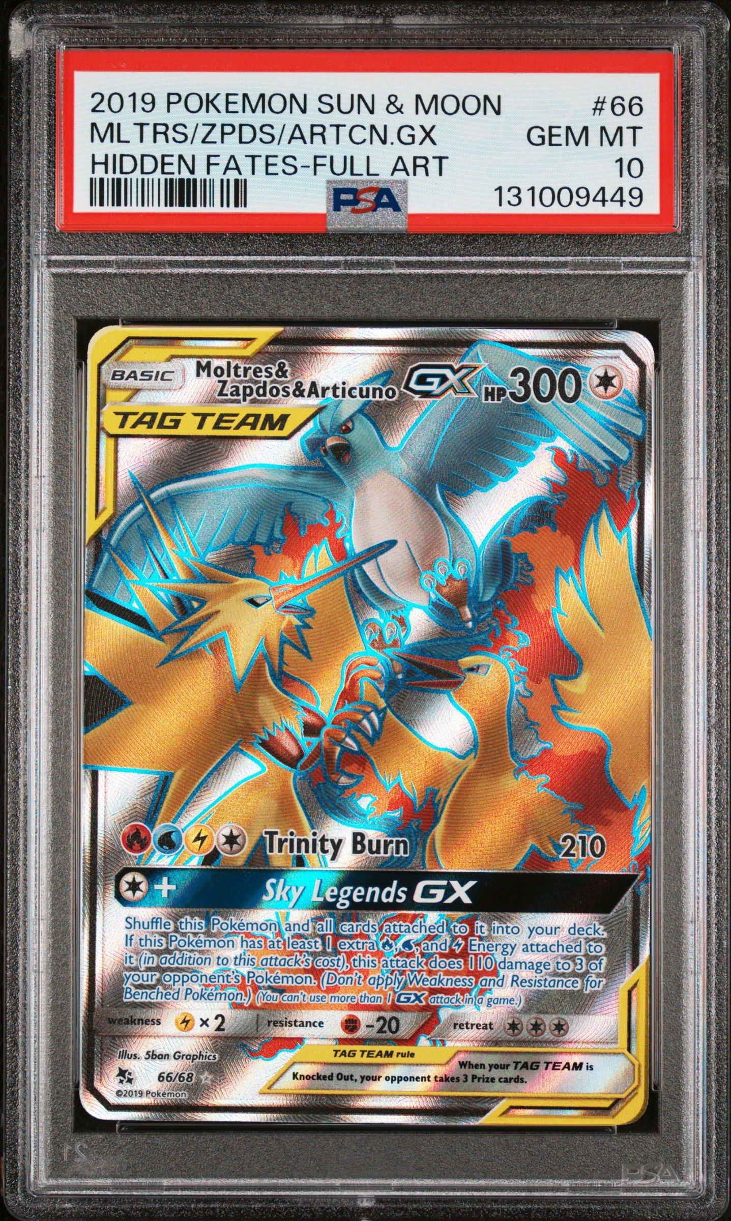 2019 Pokemon Sun & Moon Hidden Fates 66 Full Art/moltres & Zapdos