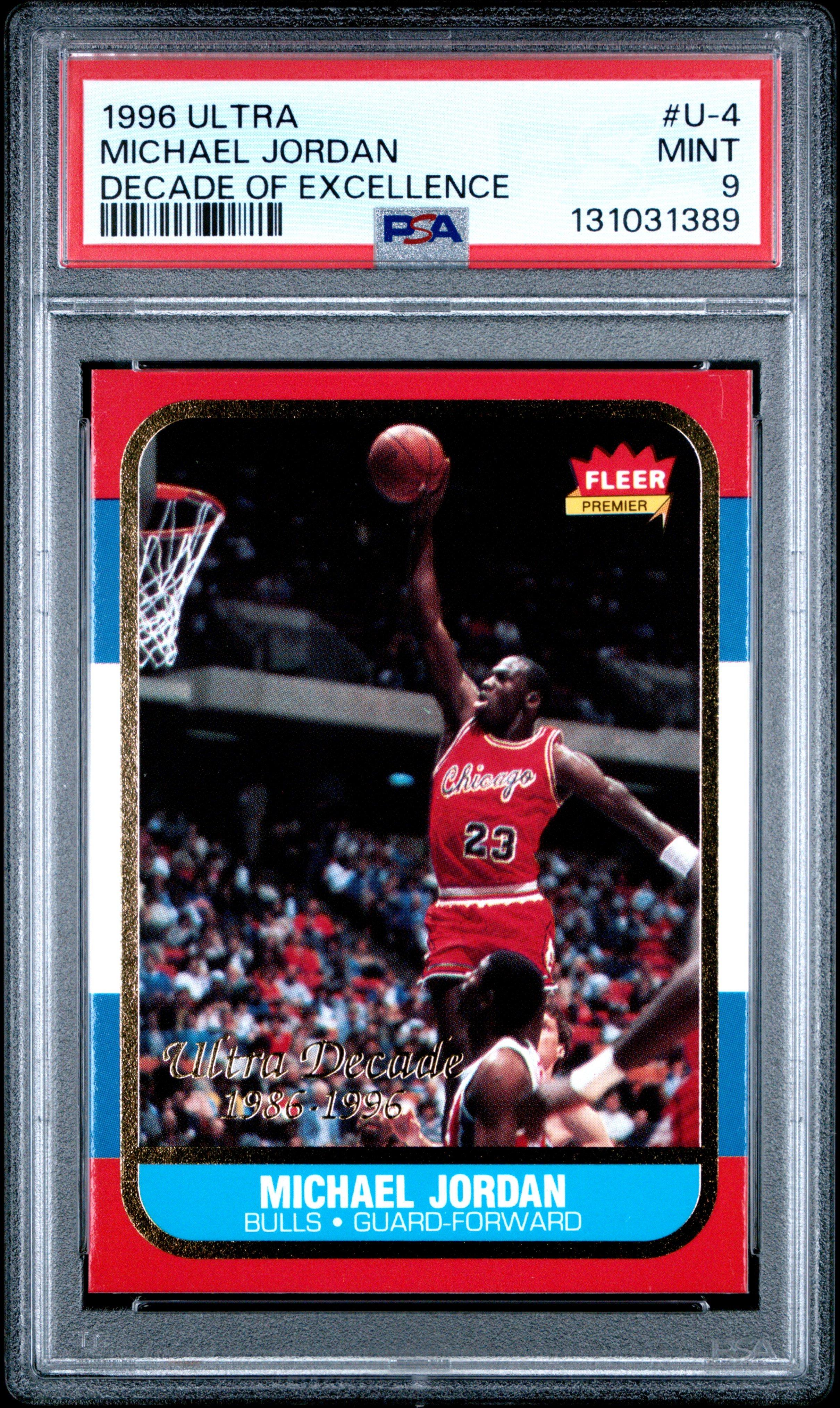 1996 Ultra Decade Of Excellence U-4 Michael Jordan PSA 9 Graded