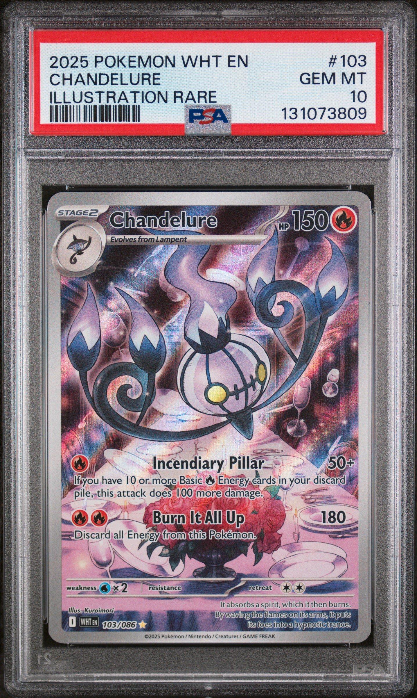 2025 Pokemon Wht En-white Flare 103 Chandelure Illustration Rare