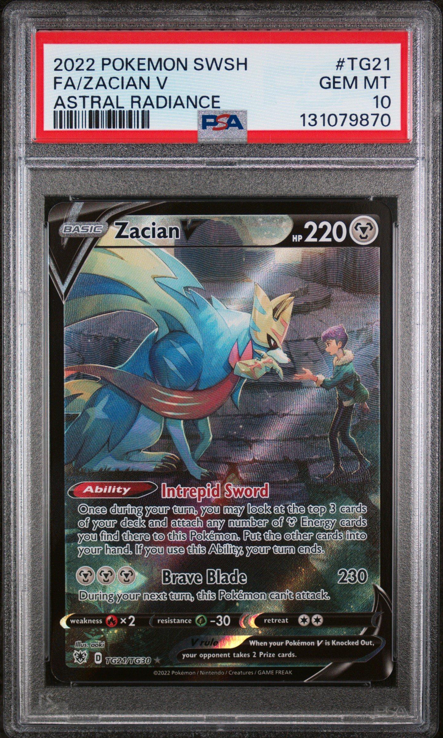 2022 Pokemon Sword & Shield Astral Radiance Tg21 Full Art/zacian V