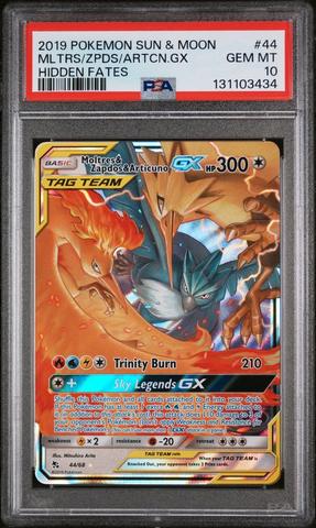 2019 Pokemon Sun & Moon Hidden Fates 44 Moltres & Zapdos
