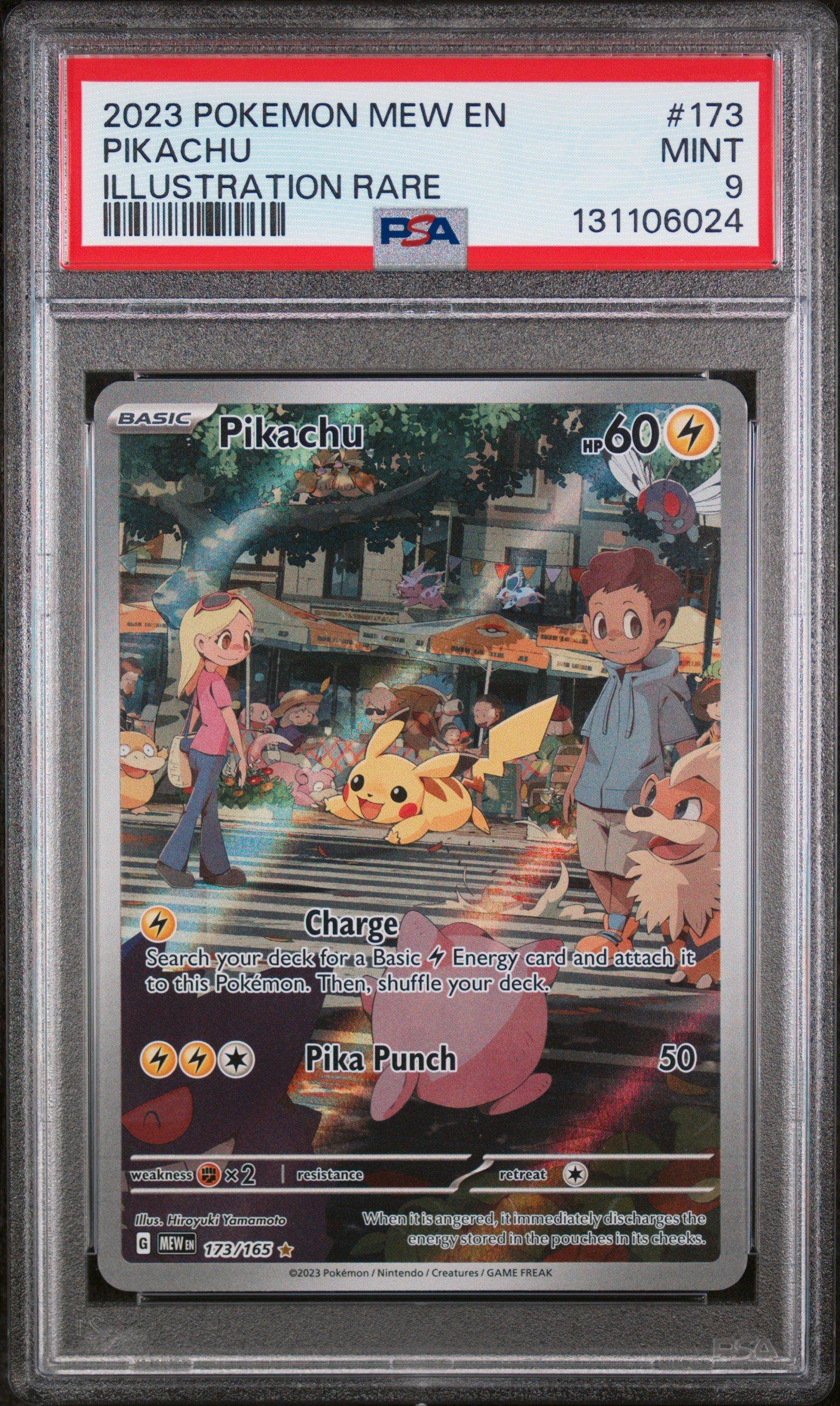 2023 Pokemon Mew En-151 173 Pikachu Illustration Rare PSA 9 Graded