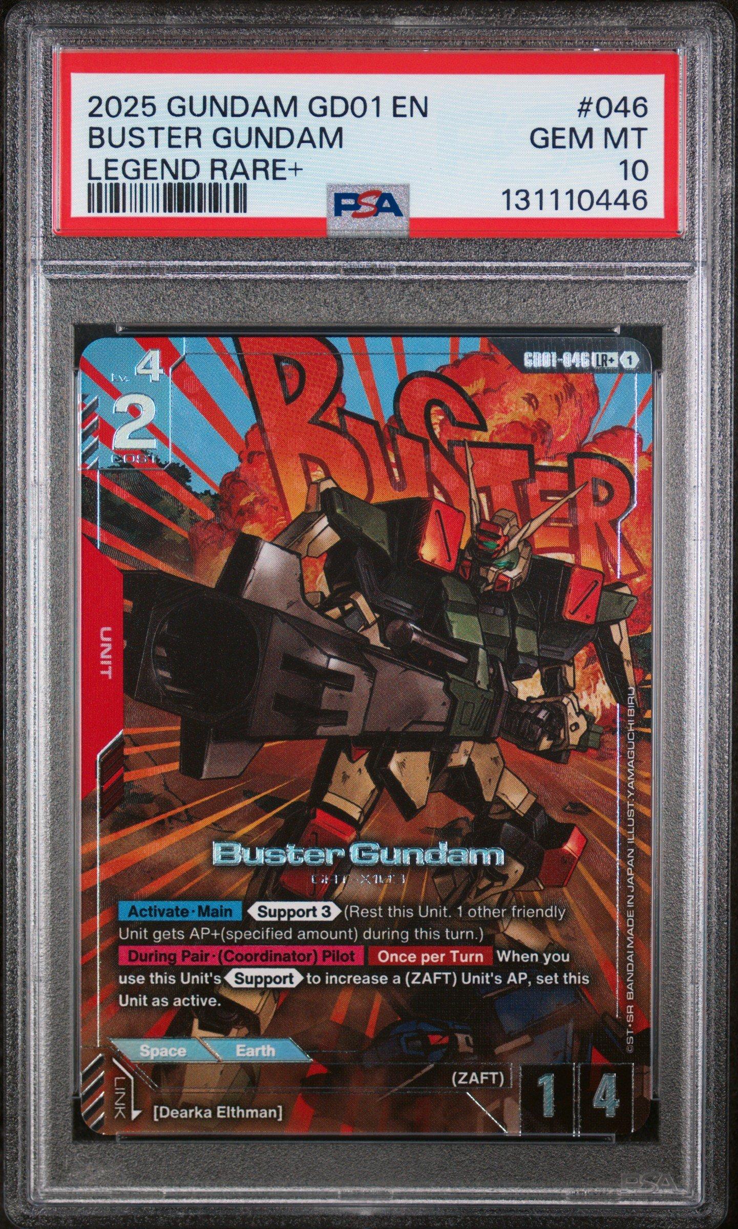 2025 Gundam Newtype Rising 046 Buster Gundam Legend Rare+ PSA 10