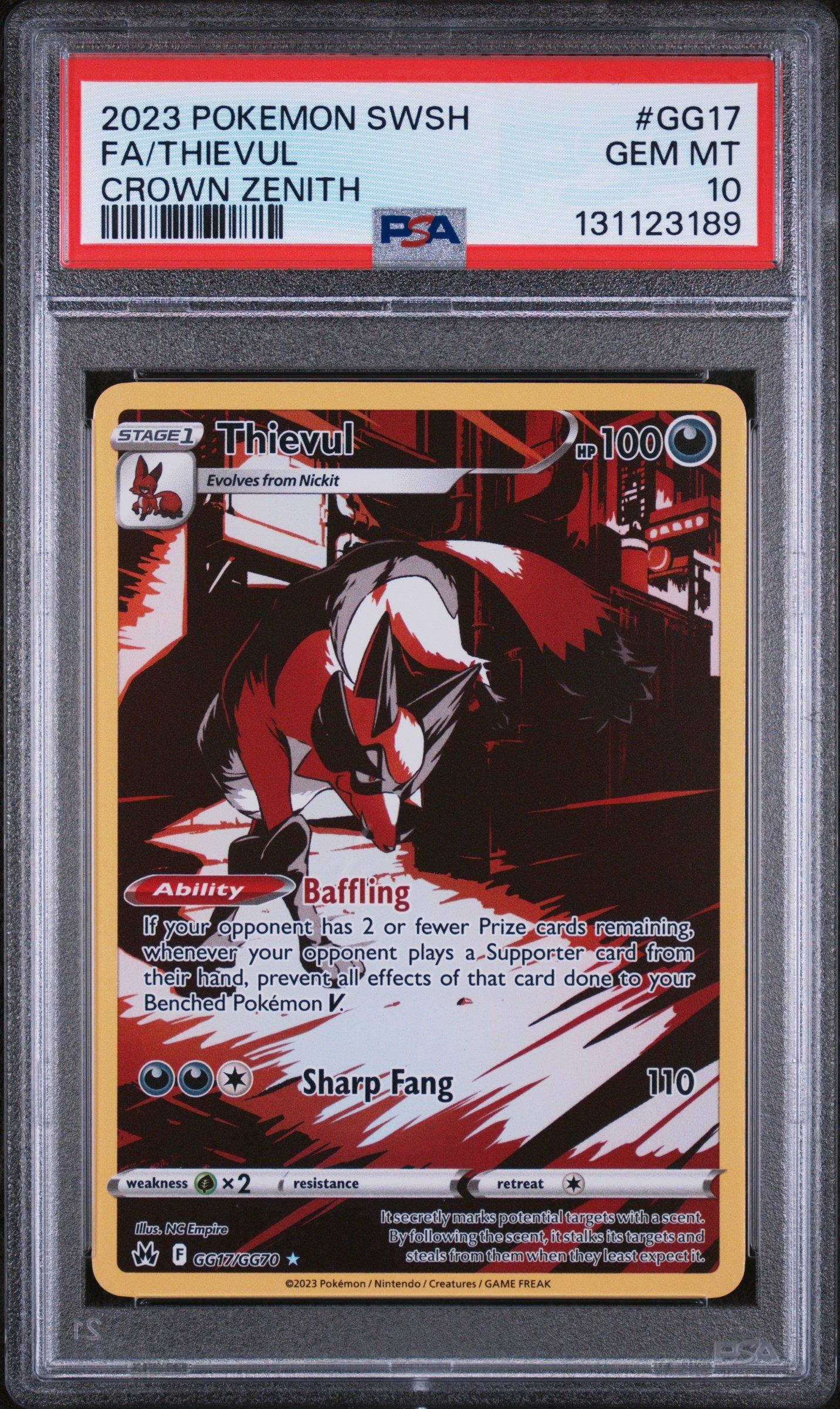 2023 Pokemon Sword And Shield Crown Zenith Gg17 Full Art/thievul