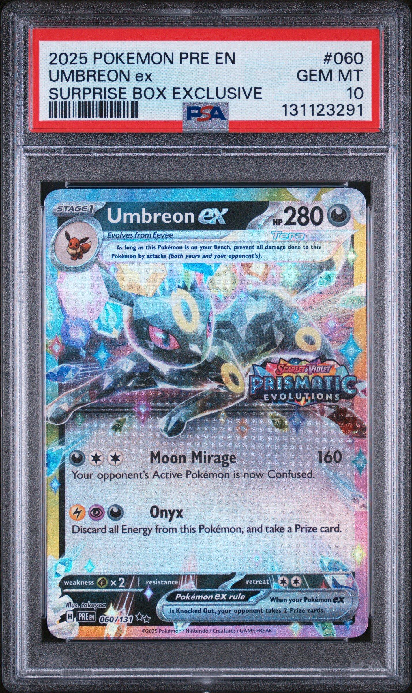 2025 Pokemon Pre En-prismatic Evolutions 060 Umbreon Ex Surprise