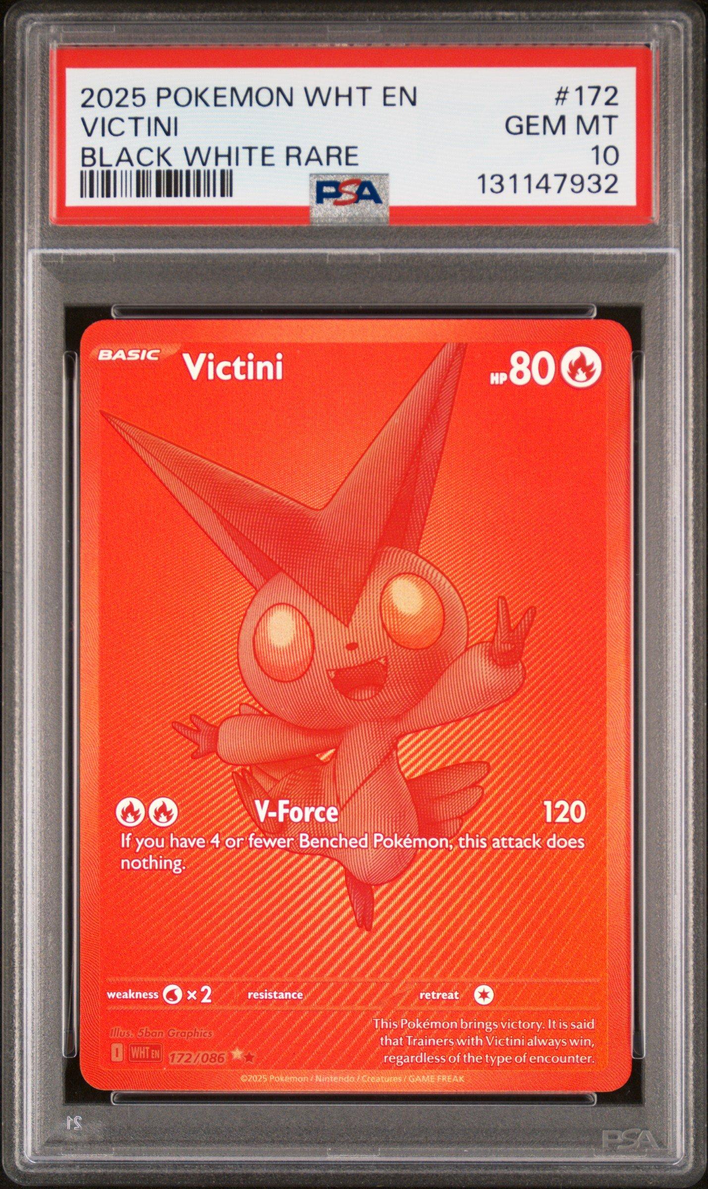 2025 Pokemon Wht En-white Flare 172 Victini Black White Rare PSA