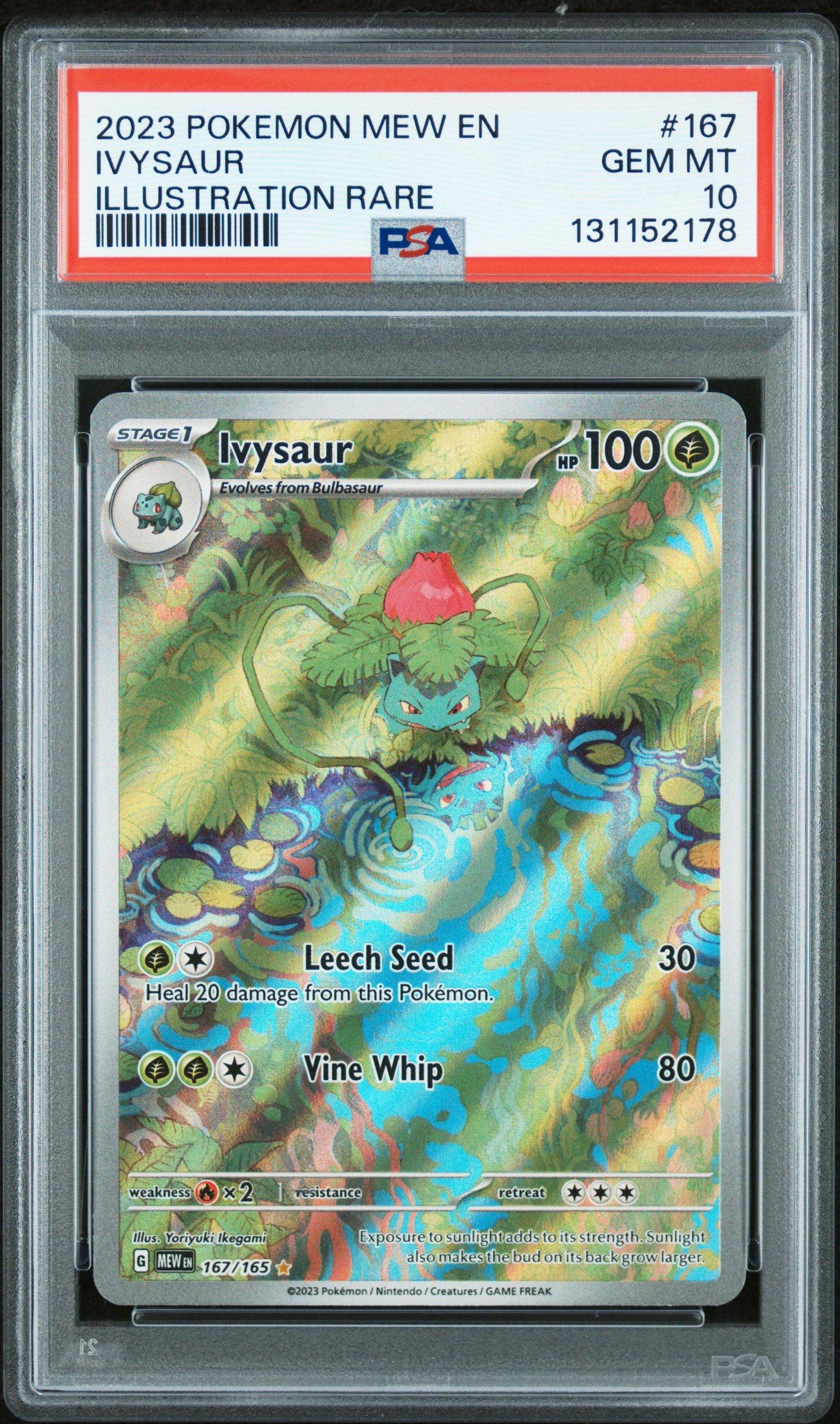 2023 Pokemon Mew En-151 167 Ivysaur Illustration Rare PSA 10