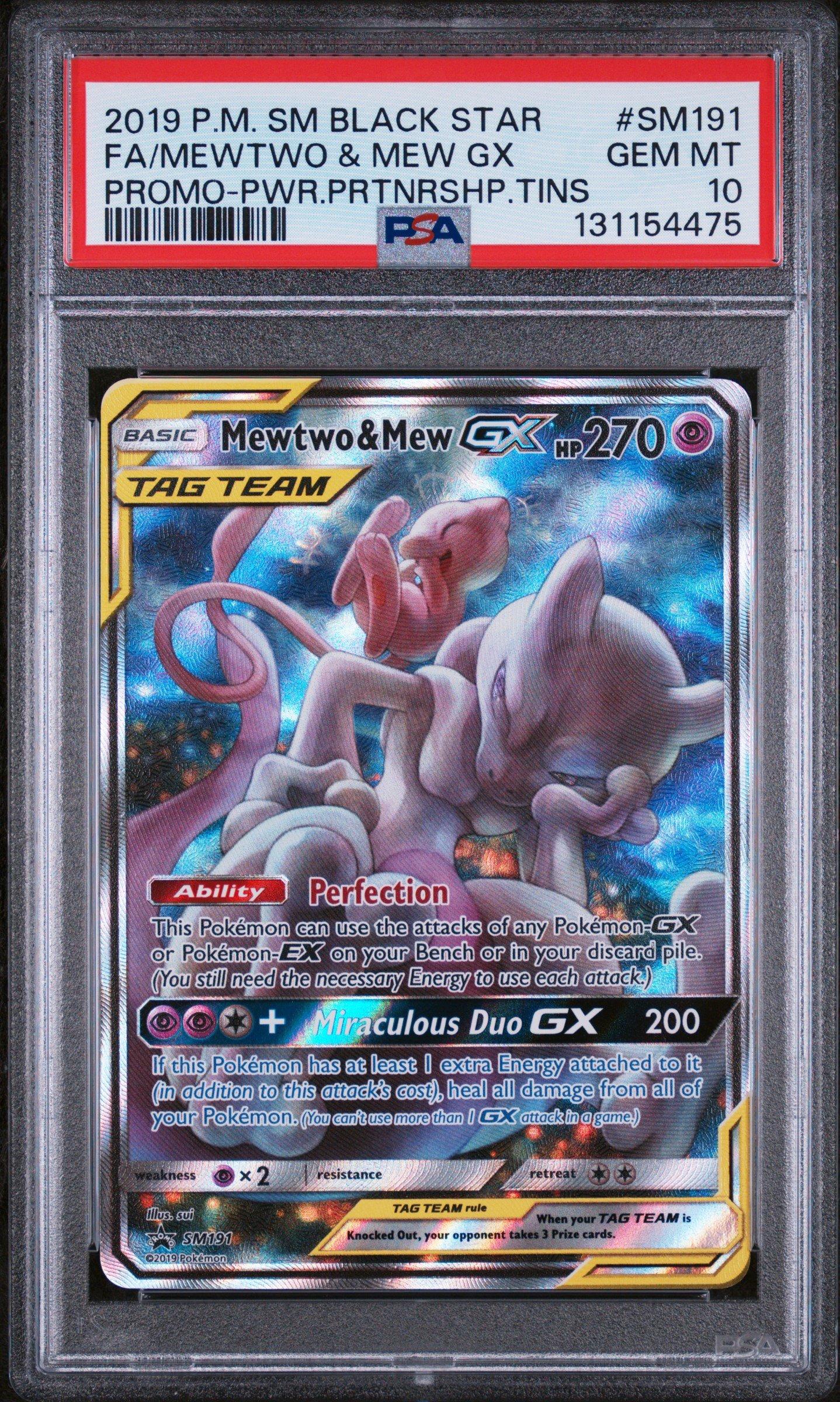 2019 Pokemon Sm Black Star Promo Sm191 Full Art/mewtwo & Mew Gx