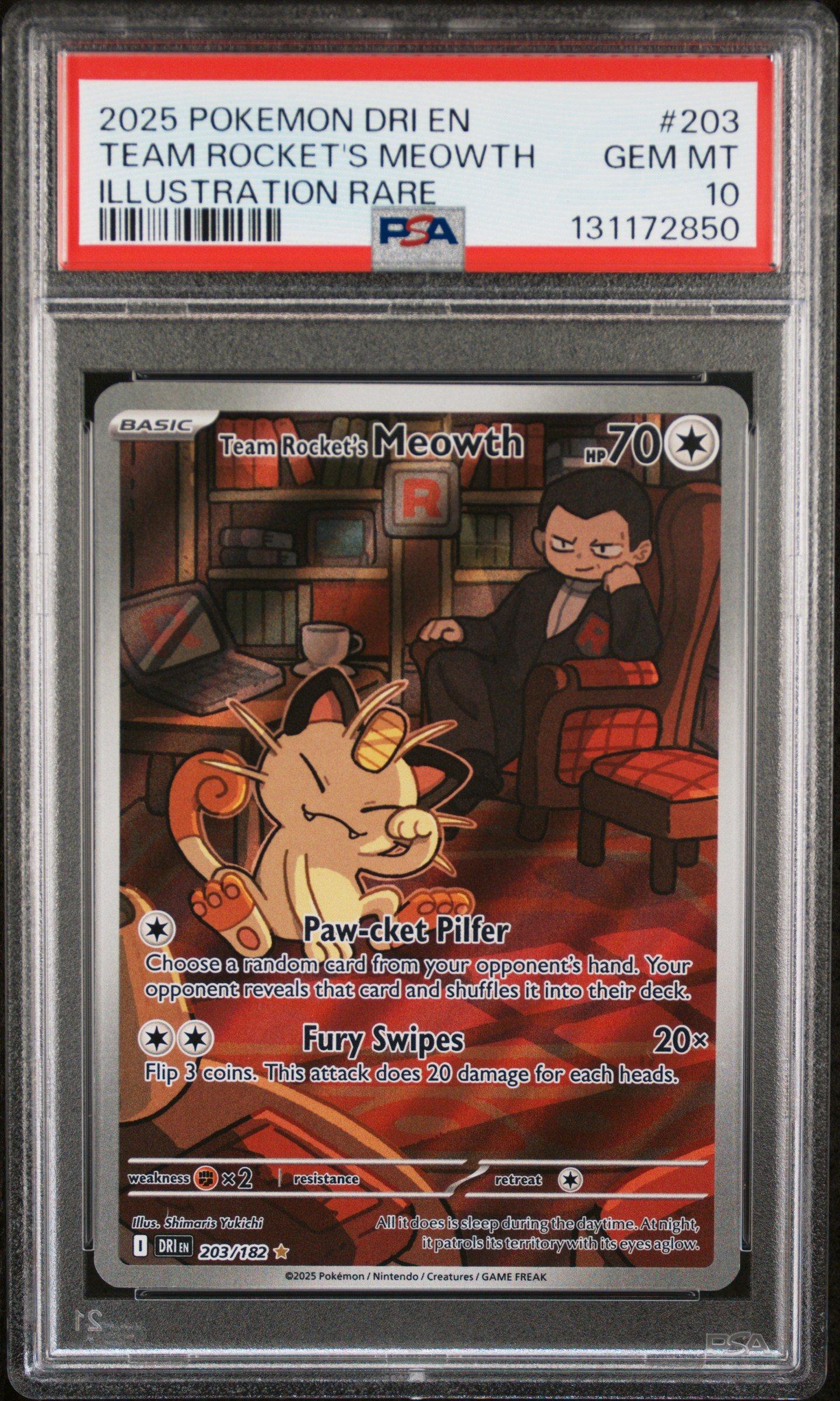 2025 Pokemon Dri En-destined Rivals 203 Team Rocket's Meowth