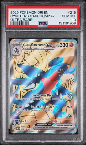 2025 Pokemon Dri En-destined Rivals 104 Cynthia's Garchomp Ex PSA
