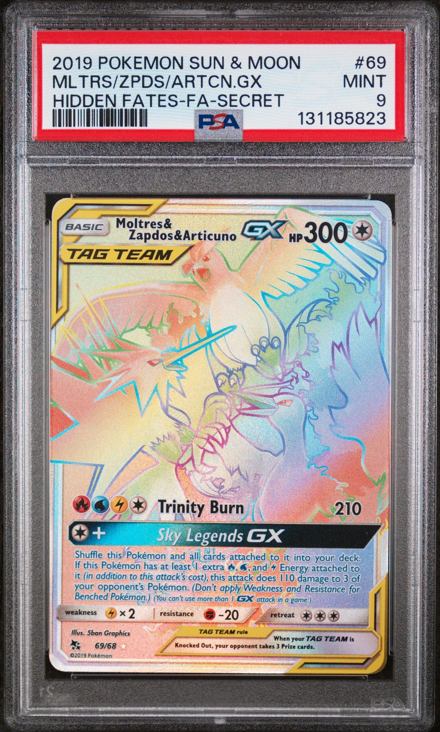 2019 Pokemon Sun & Moon Hidden Fates 69 Full Art/moltres & Zapdos