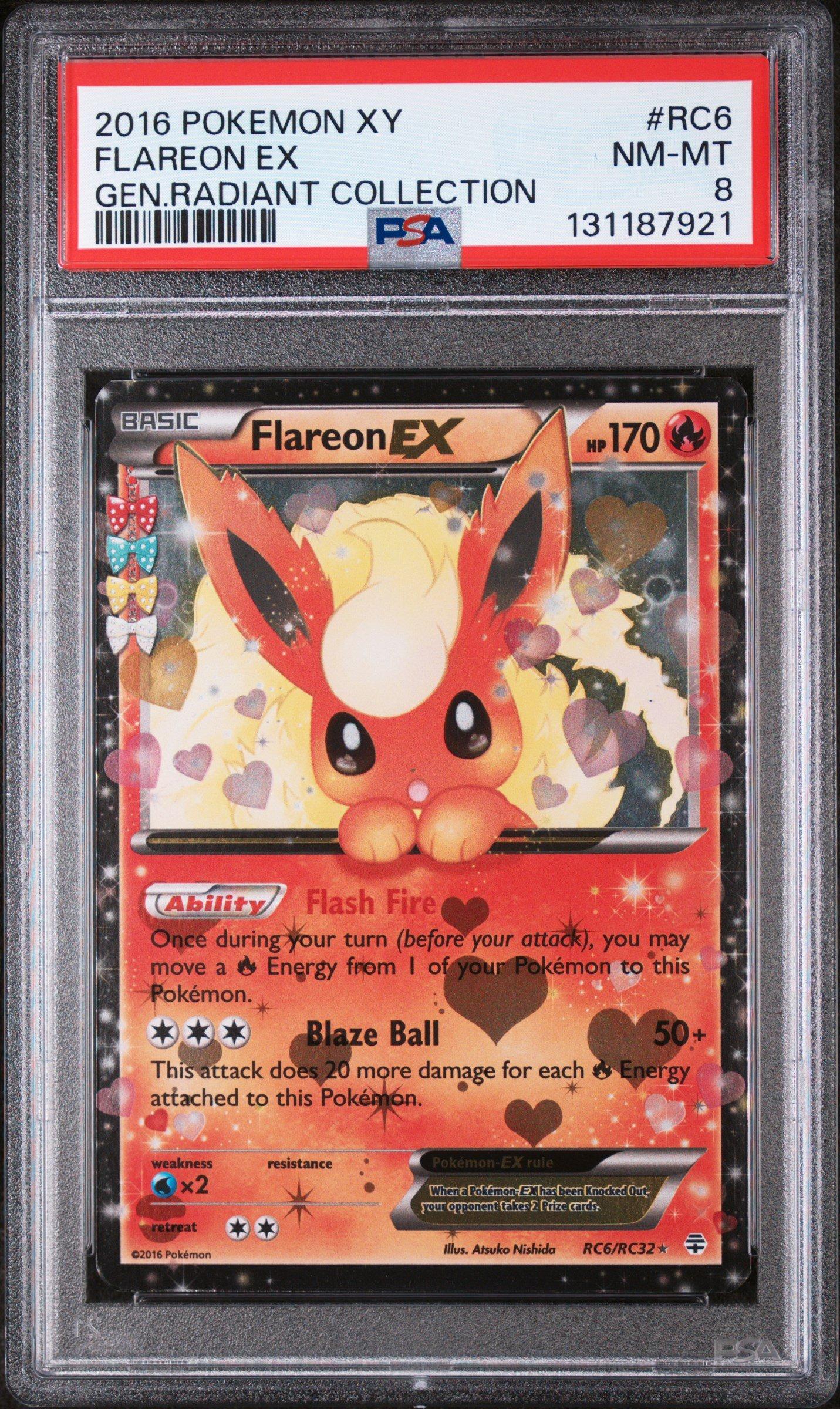 2016 Pokemon Xy Generations Radiant Collection Rc6 Flareon Ex PSA 8