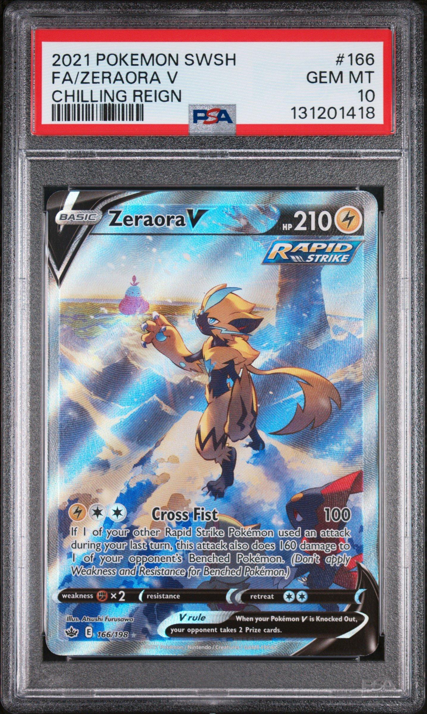 2021 Pokemon Sword & Shield Chilling Reign 166 Full Art/zeraora V