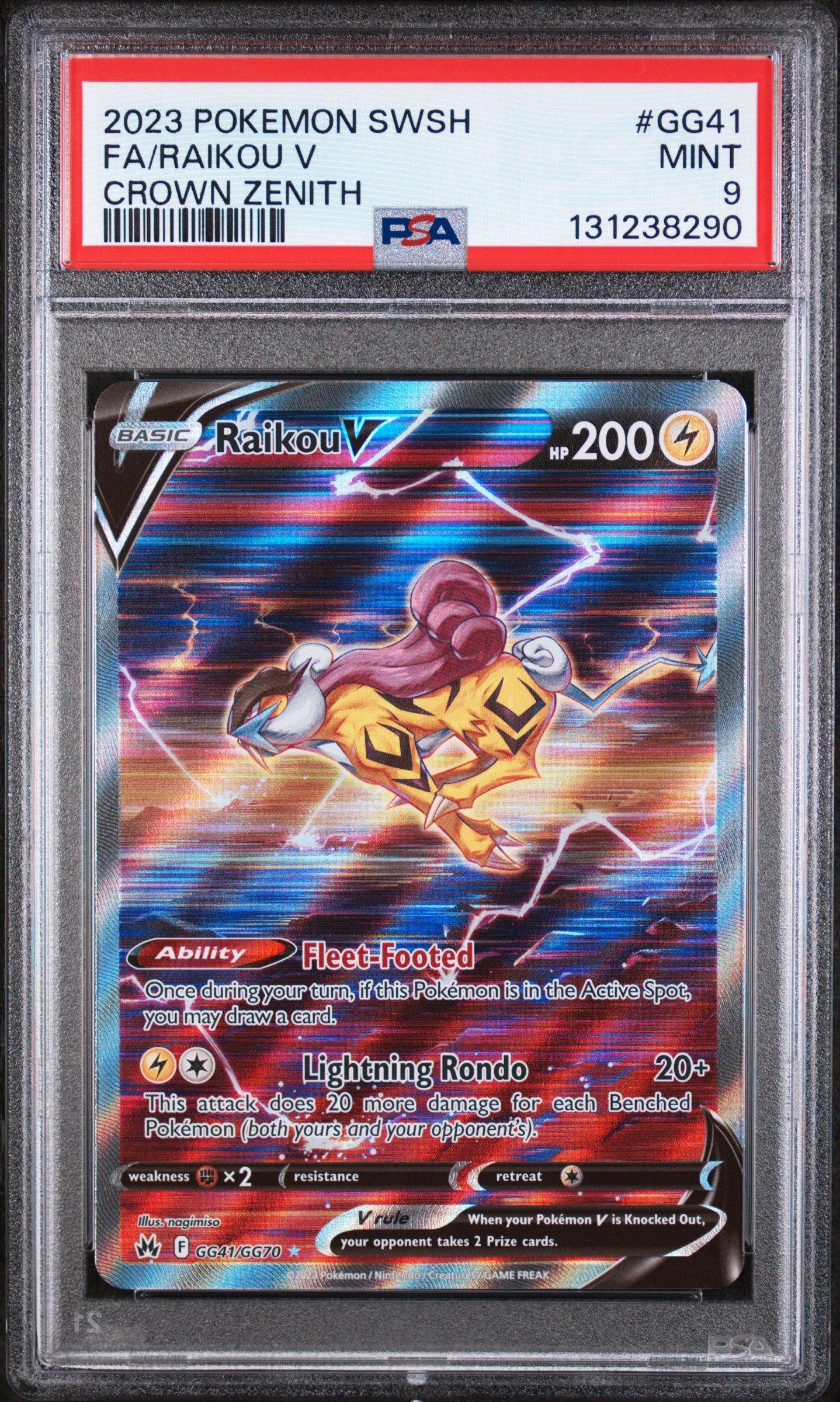 2023 Pokemon Sword And Shield Crown Zenith Gg41 Full Art/raikou V