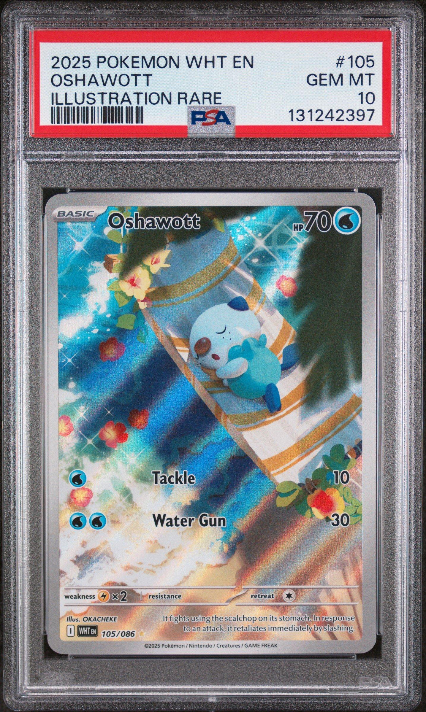 2025 Pokemon Wht En-white Flare 105 Oshawott Illustration Rare PSA