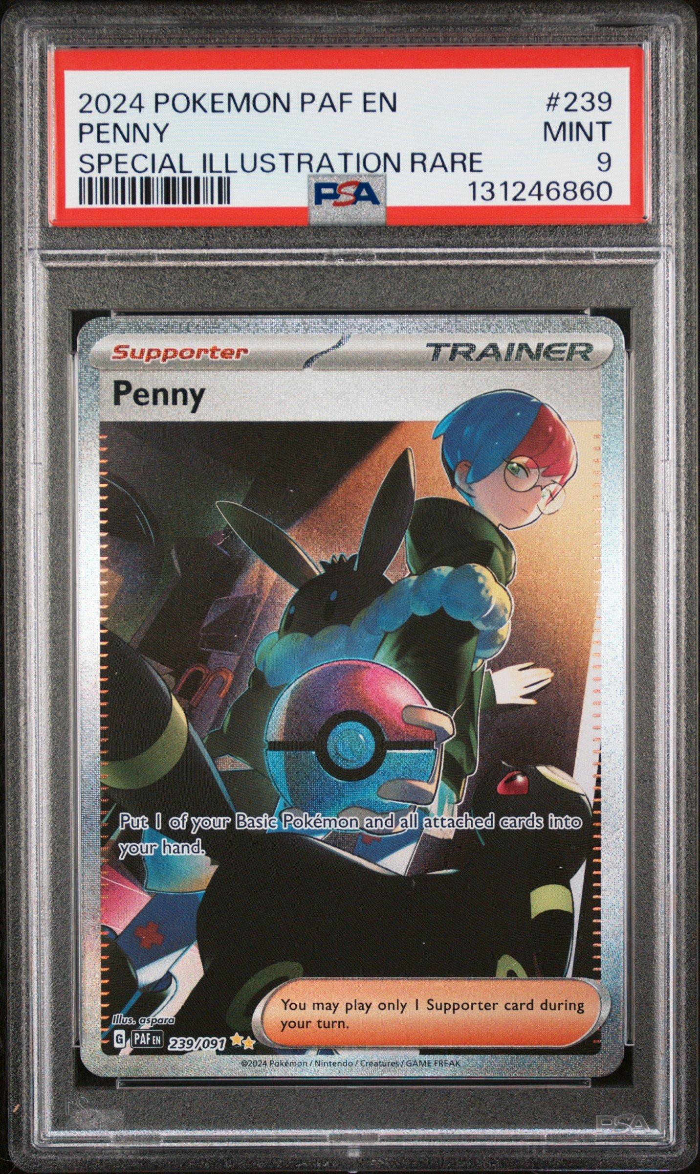 pokemon penny card 2023 Scarlet & Violet Full Art #239 CGC AUTH on Fanatics Collect Violet Singles 2024 Pokemon Paf En-paldean Fates