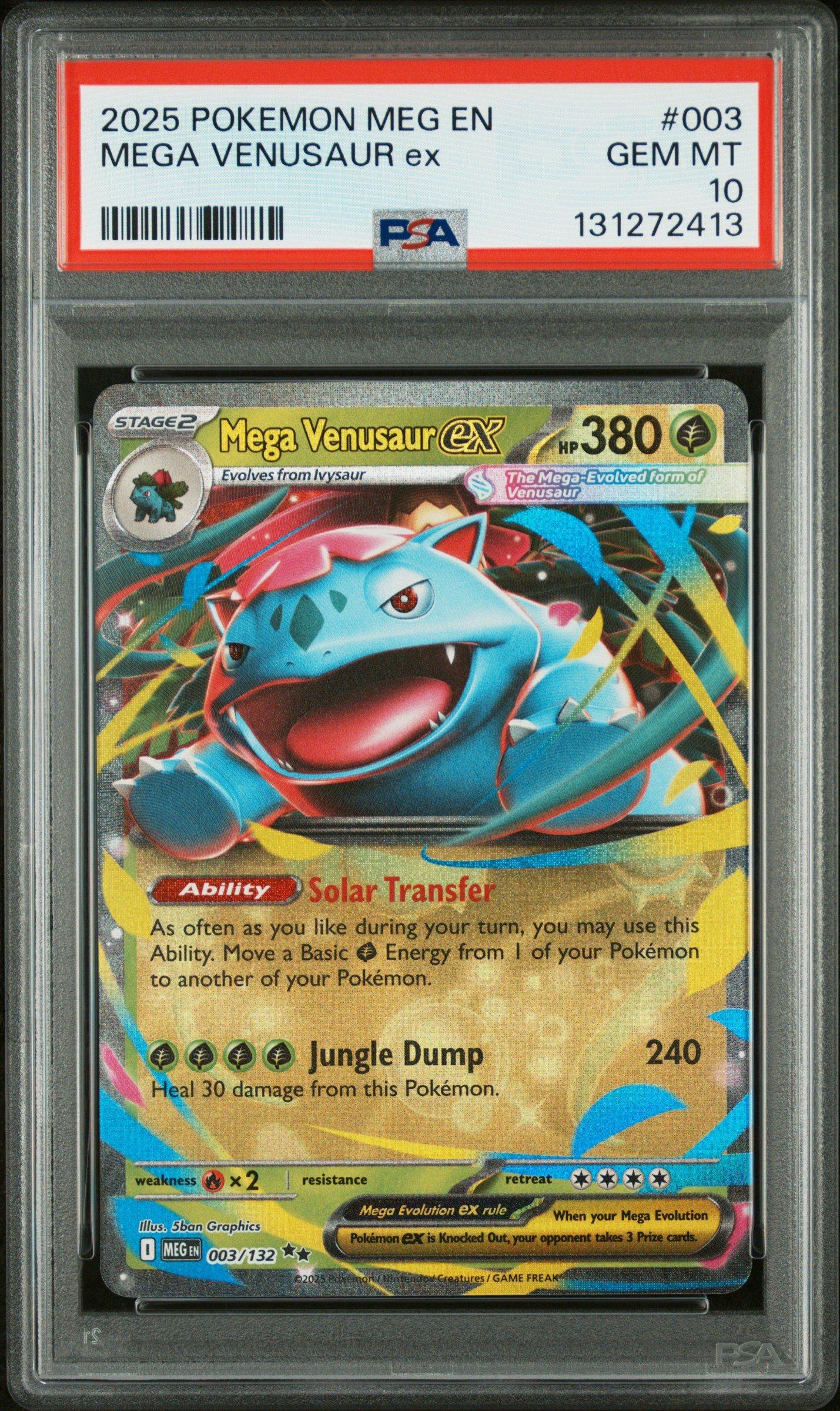 2025 Pokemon Meg En-mega Evolution 003 Mega Venusaur Ex PSA 10