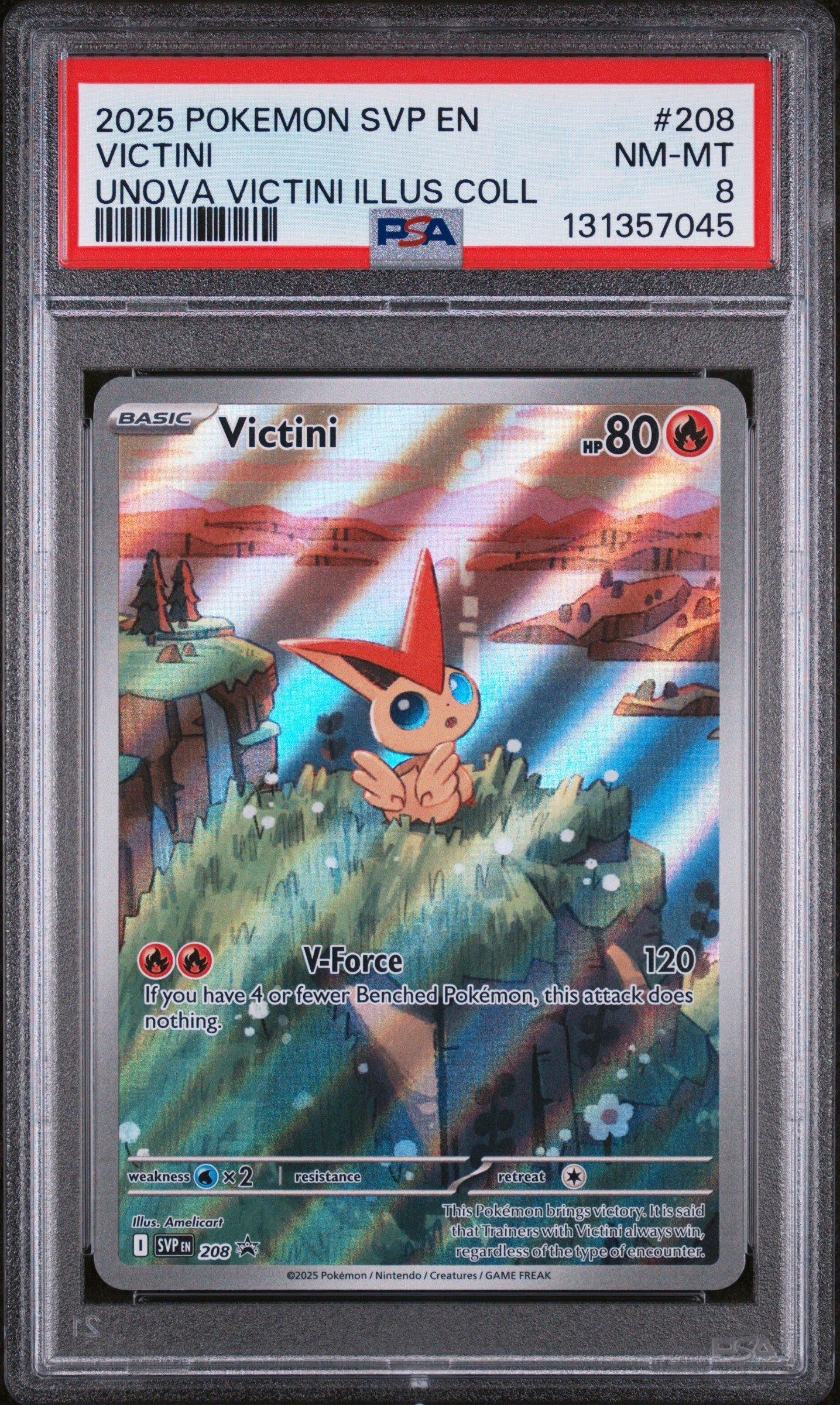 2025 Pokemon Svp En-sv Black Star Promo 208 Victini Unova Victini  Illustration Collection PSA 8