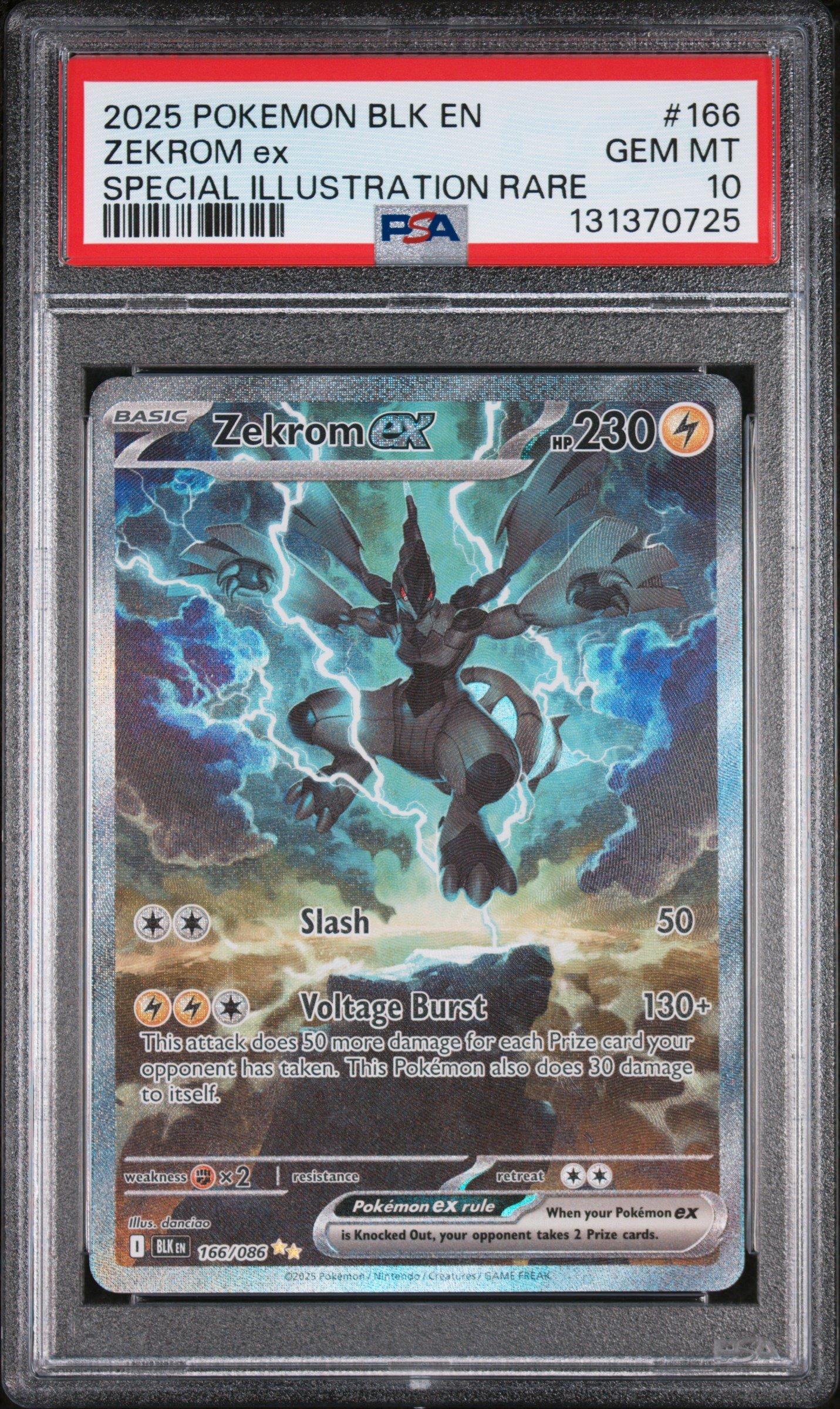 2025 Pokemon Blk En-black Bolt 166 Zekrom Ex Special Illustration