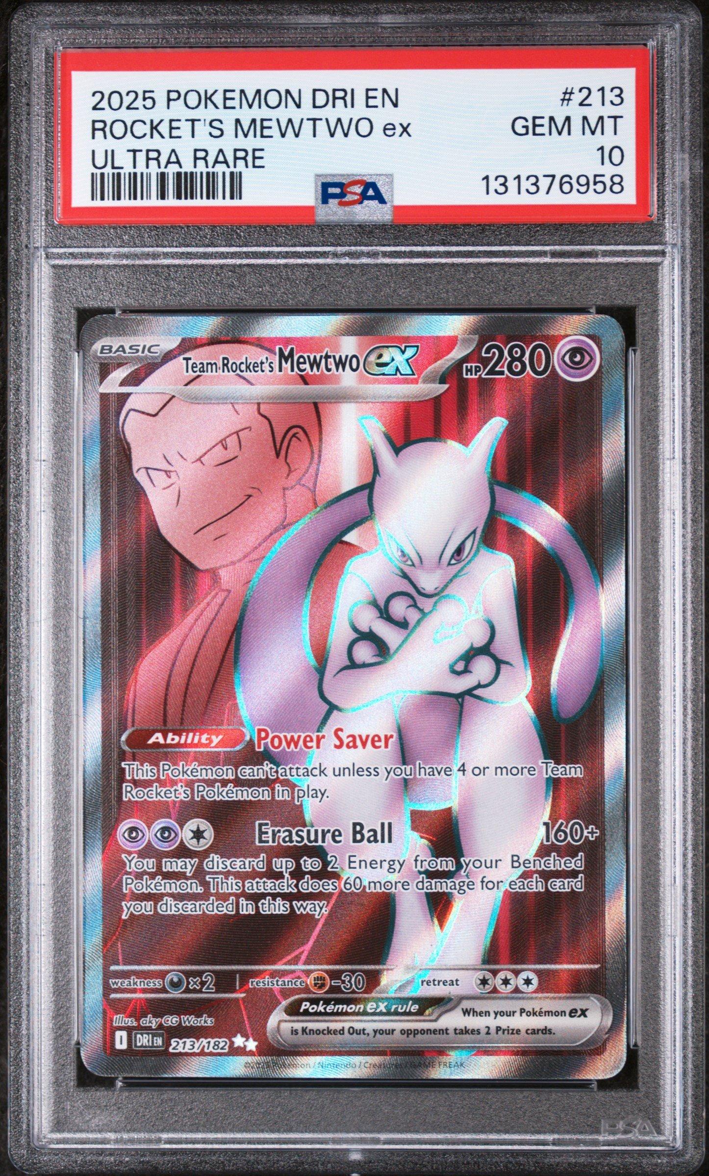 2025 Pokemon Dri En-destined Rivals 213 Team Rocket's Mewtwo Ex