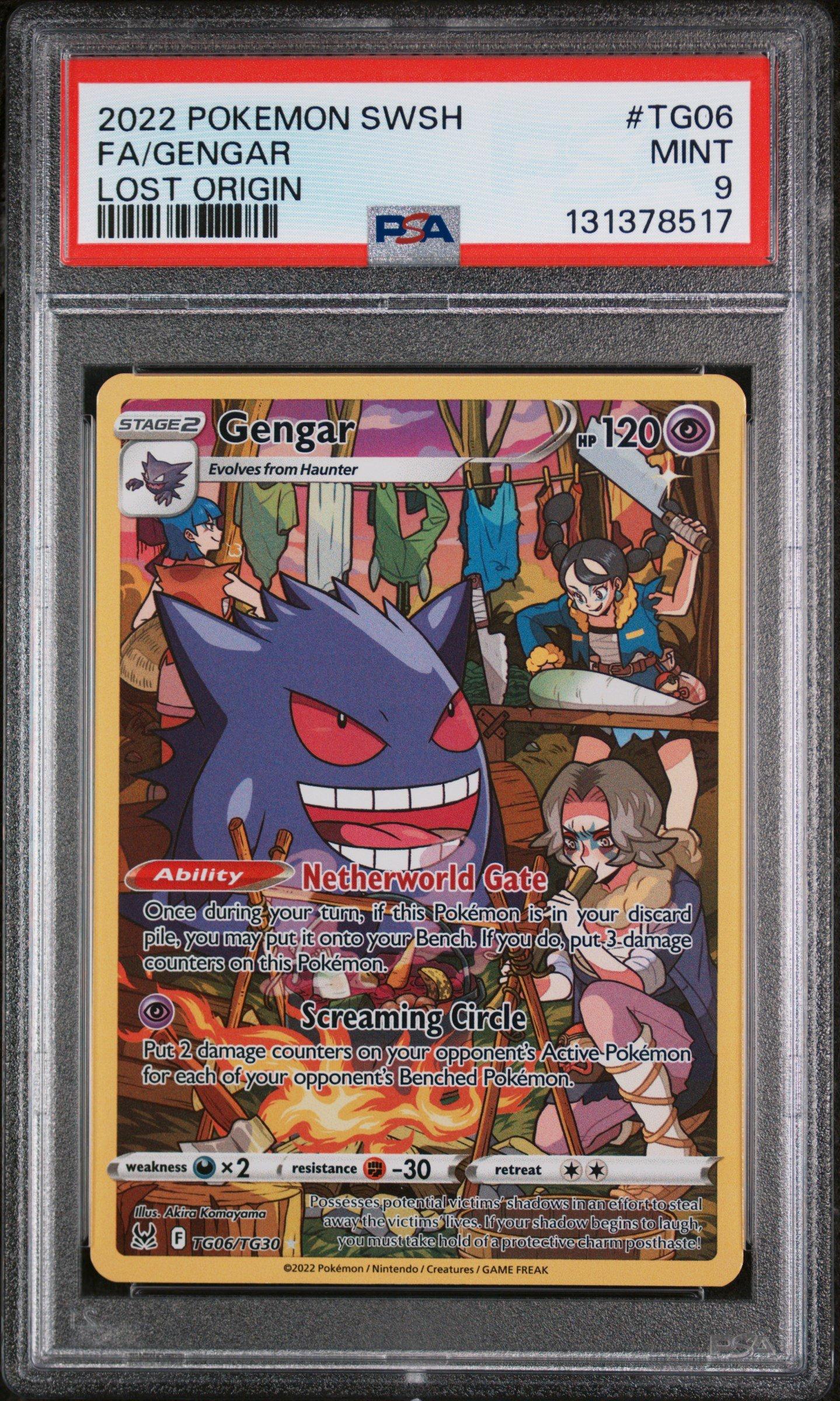 2022 Pokemon Sword & Shield Lost Origin Tg06 Full Art/gengar PSA 9
