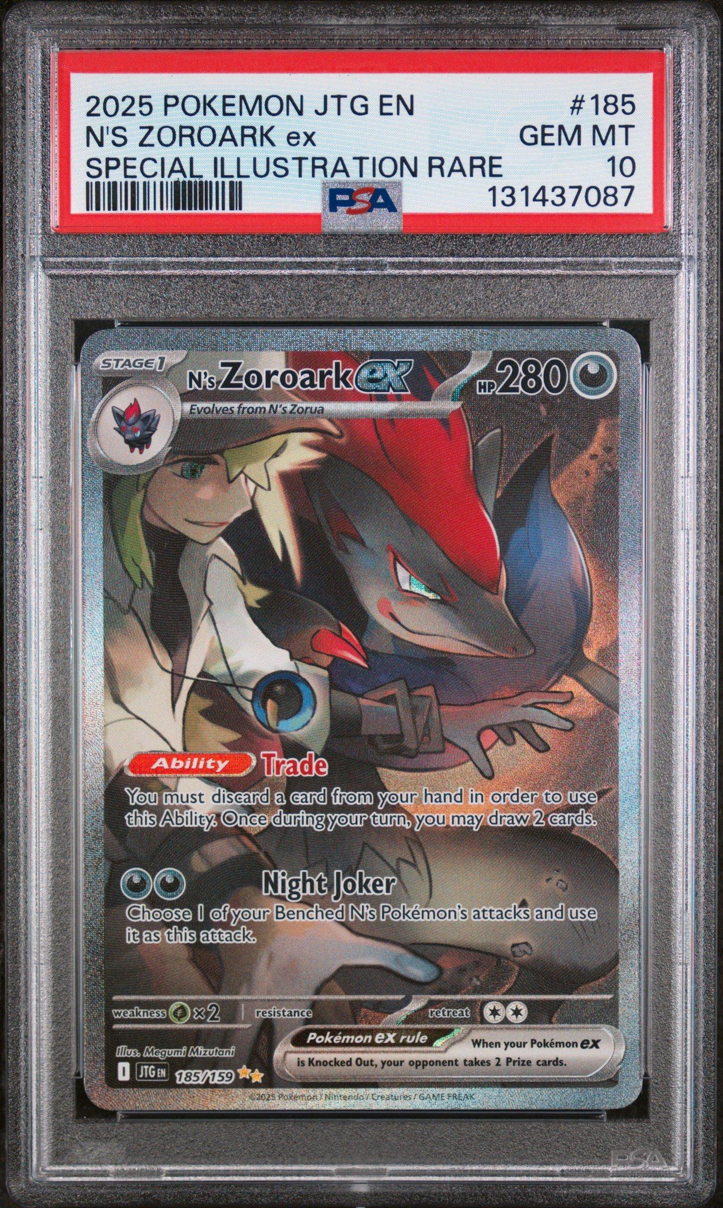 PSA10 Raging 旧枠　30th Anniversary 2025 Pokemon Jtg En-journey Together 185 N's Zoroark Ex Special