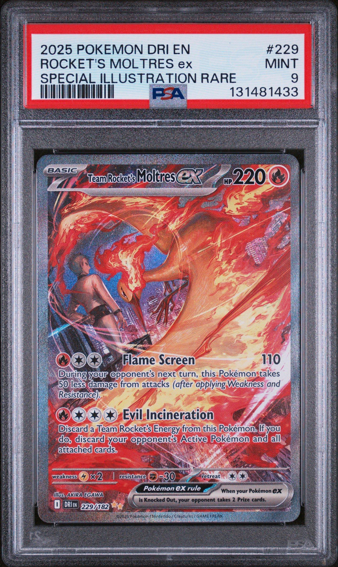 2025 Pokemon Dri En-destined Rivals 229 Team Rocket's Moltres Ex