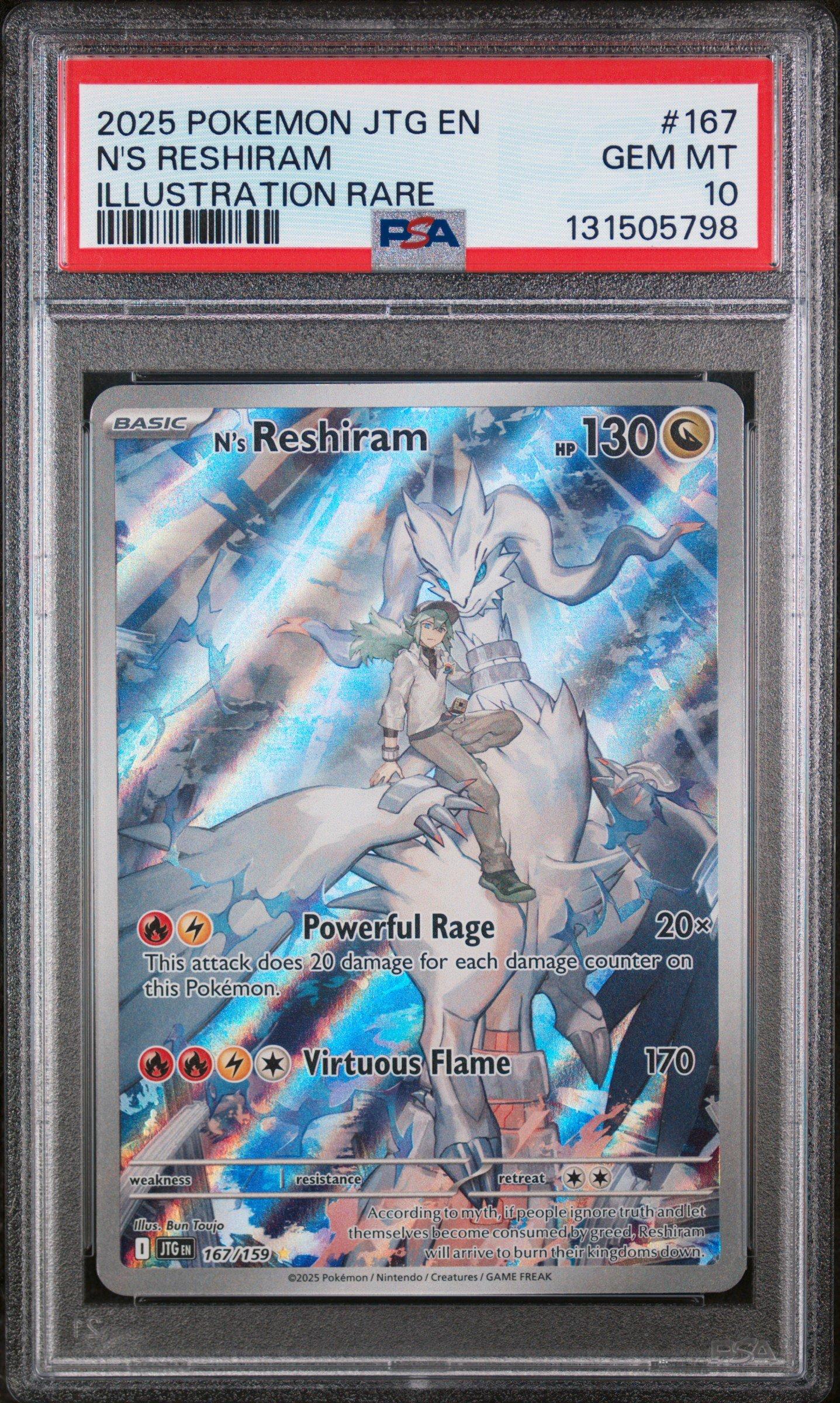 2025 Pokemon Jtg En-journey Together 167 N's Reshiram Illustration