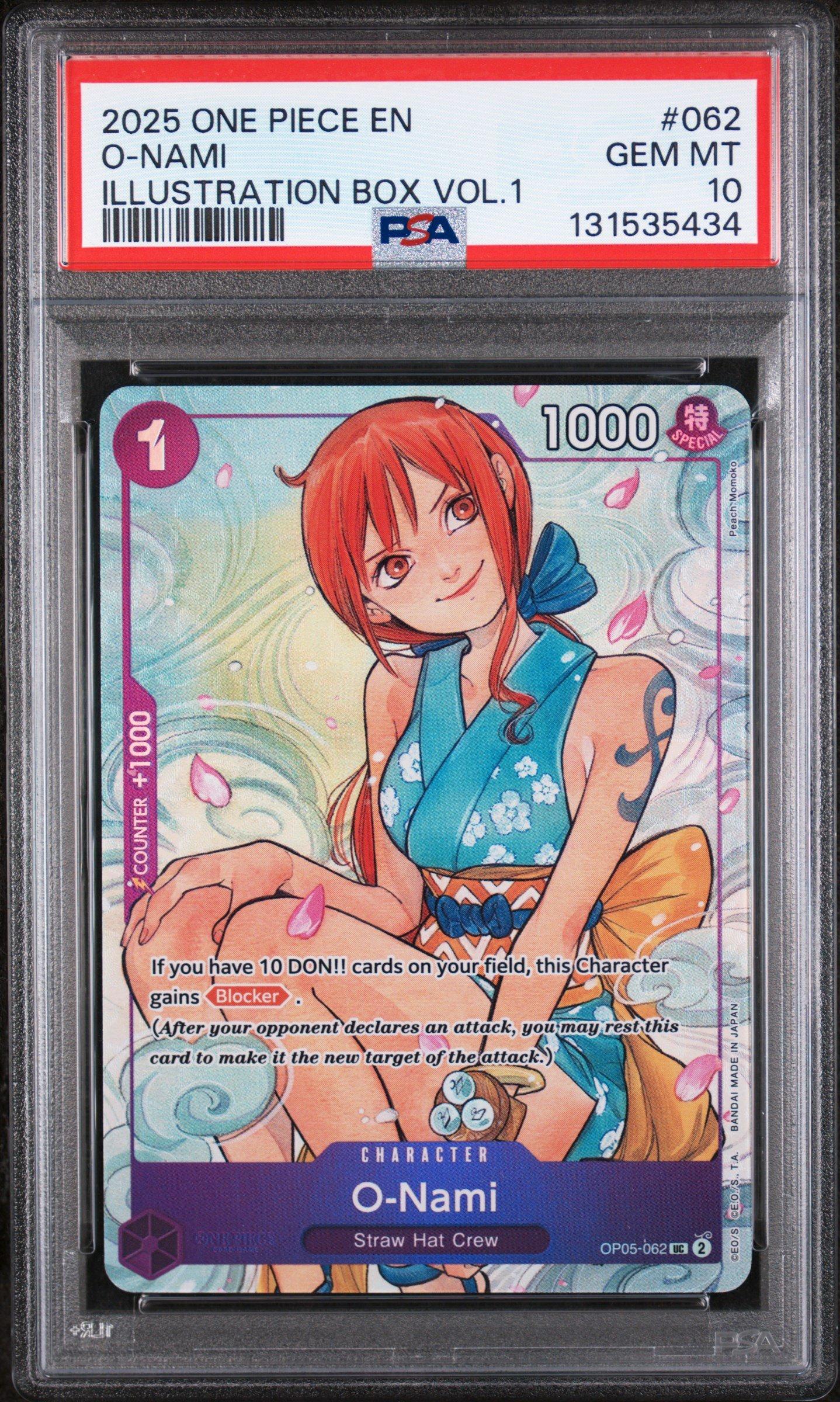 2025 One Piece Promos 062 O-nami Illustration Box Vol.1 PSA 10