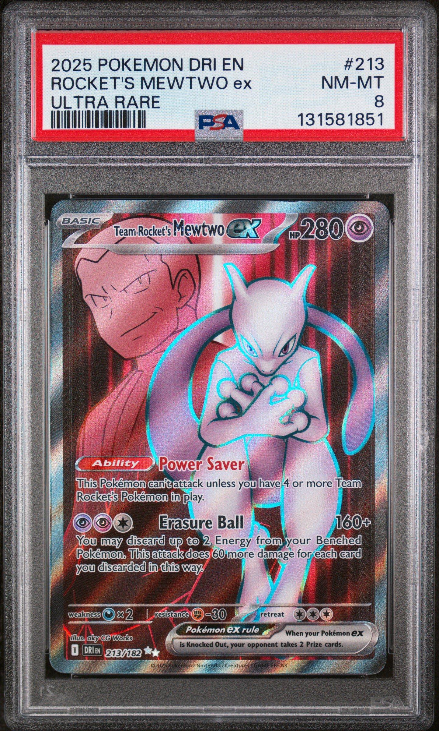2025 PSA x SNKRDUNK プロモカード 2025 Pokemon Dri En-destined Rivals 213 Team Rocket's Mewtwo Ex