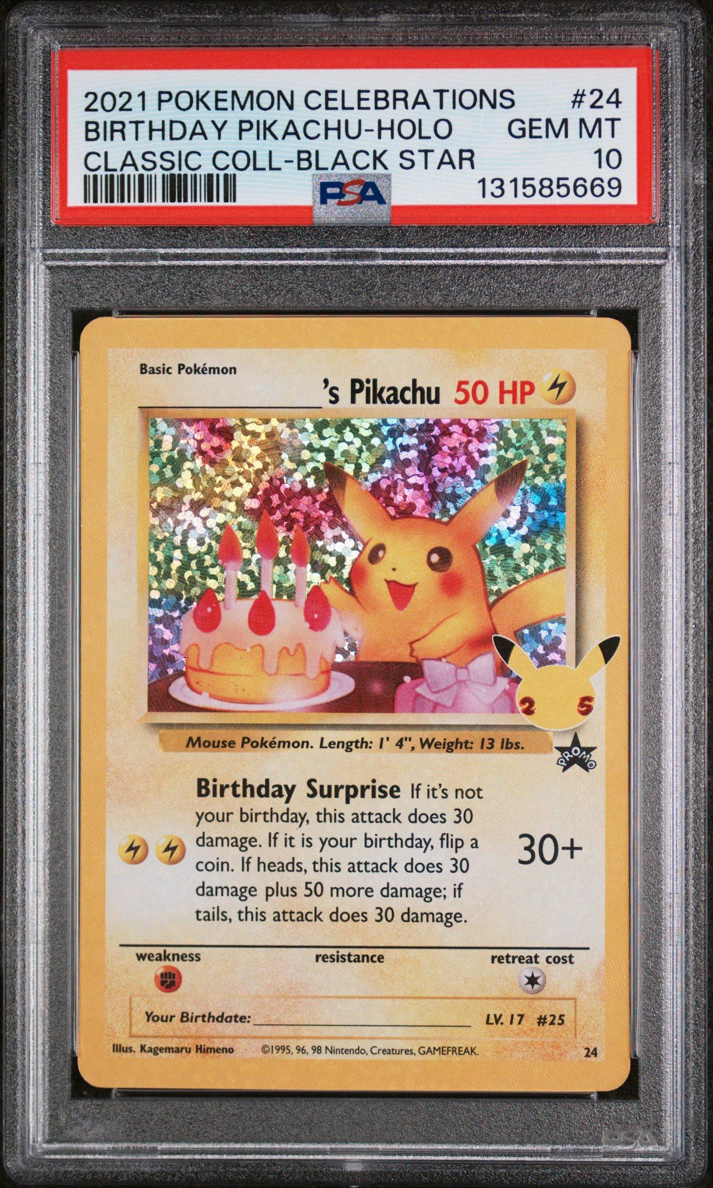 2021 Pokemon Celebrations Classic Collection 24 Birthday Pikachu