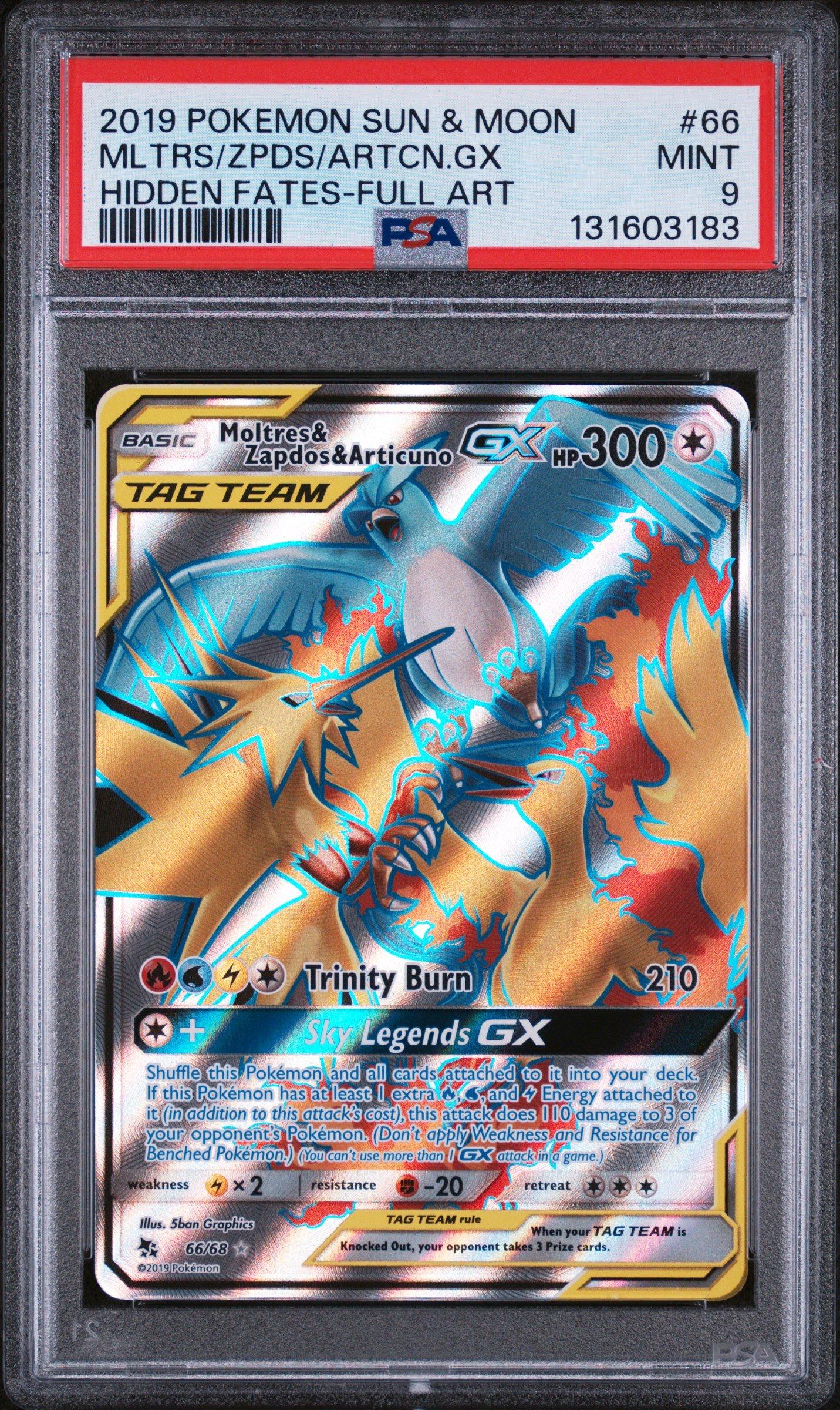 2019 Pokemon Sun & Moon Hidden Fates 66 Full Art/moltres & Zapdos