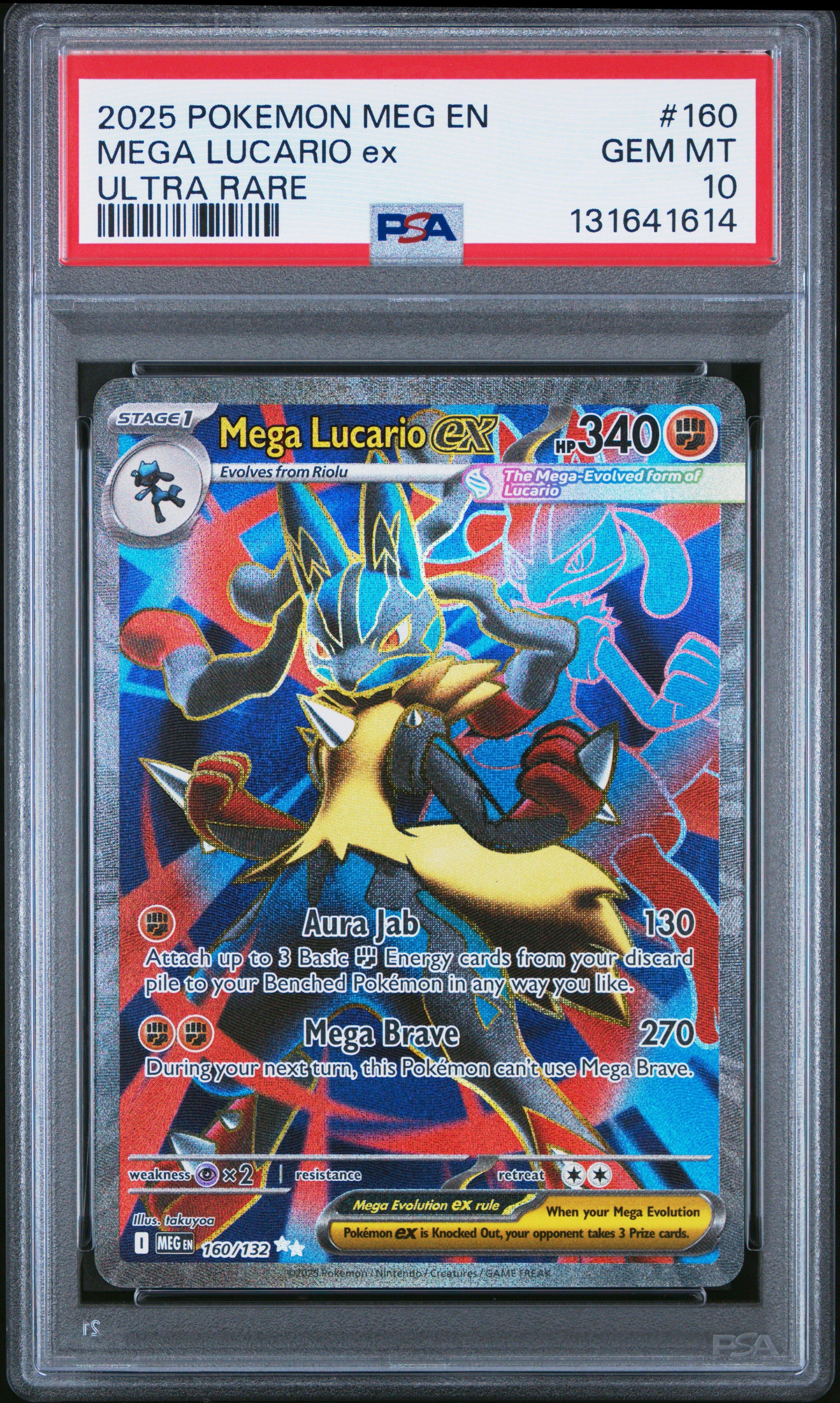 2025 Pokemon Meg En-mega Evolution 160 Mega Lucario Ex Ultra Rare