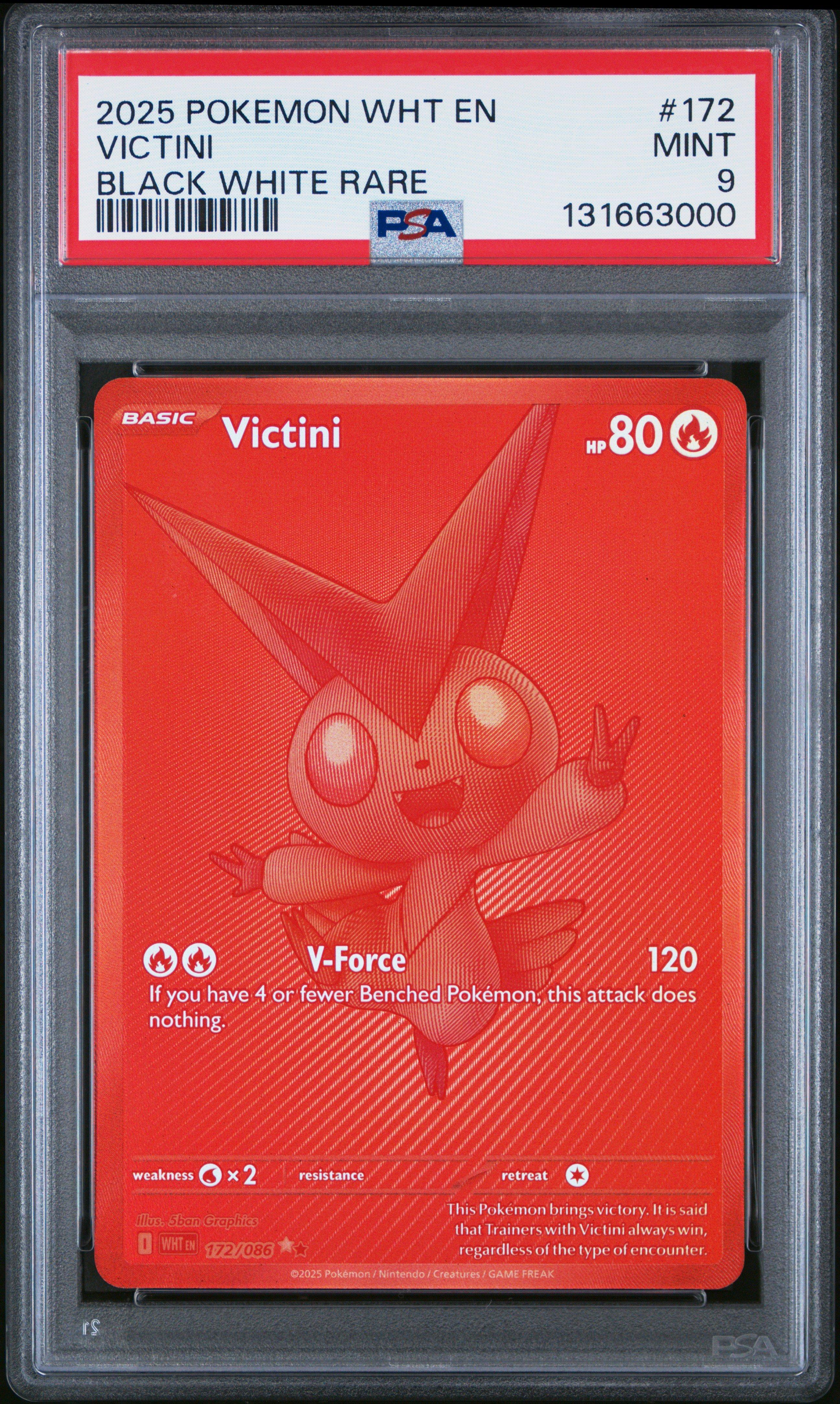 2025 Pokemon Wht En-white Flare 172 Victini Black White Rare PSA 9