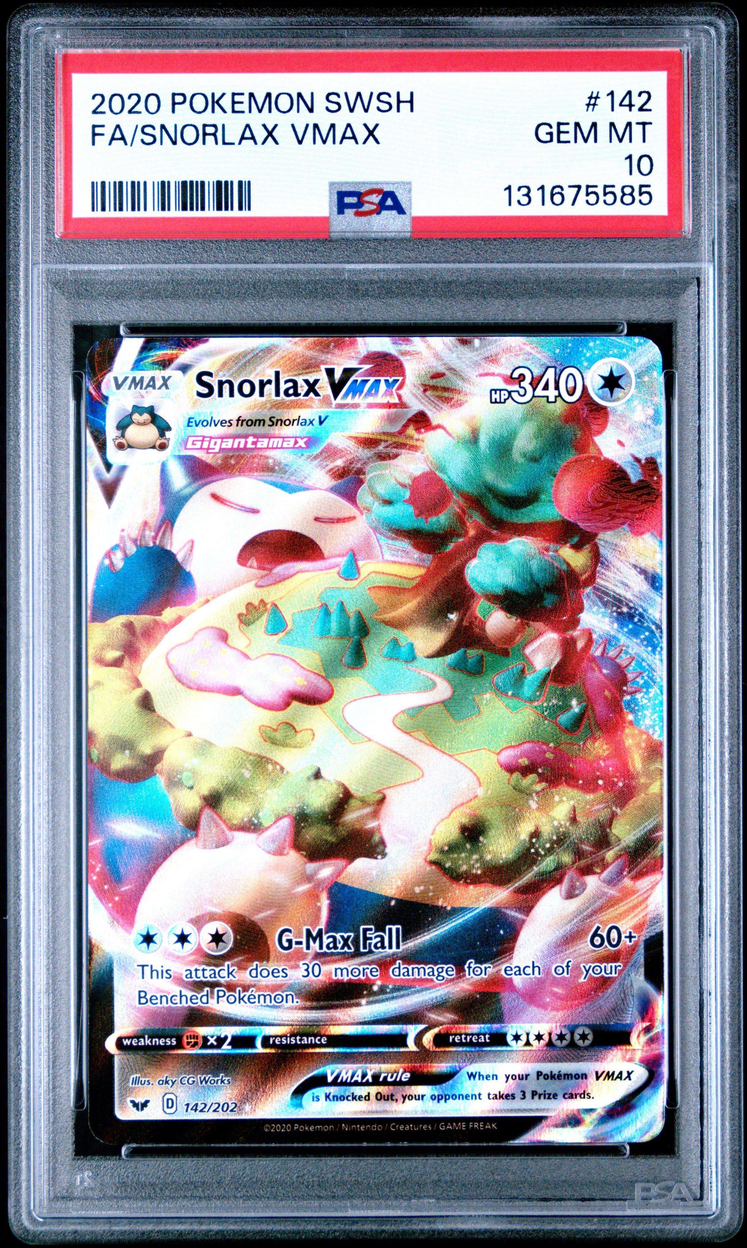 2020 Pokemon Sword & Shield 142 Full Art/snorlax Vmax PSA 10
