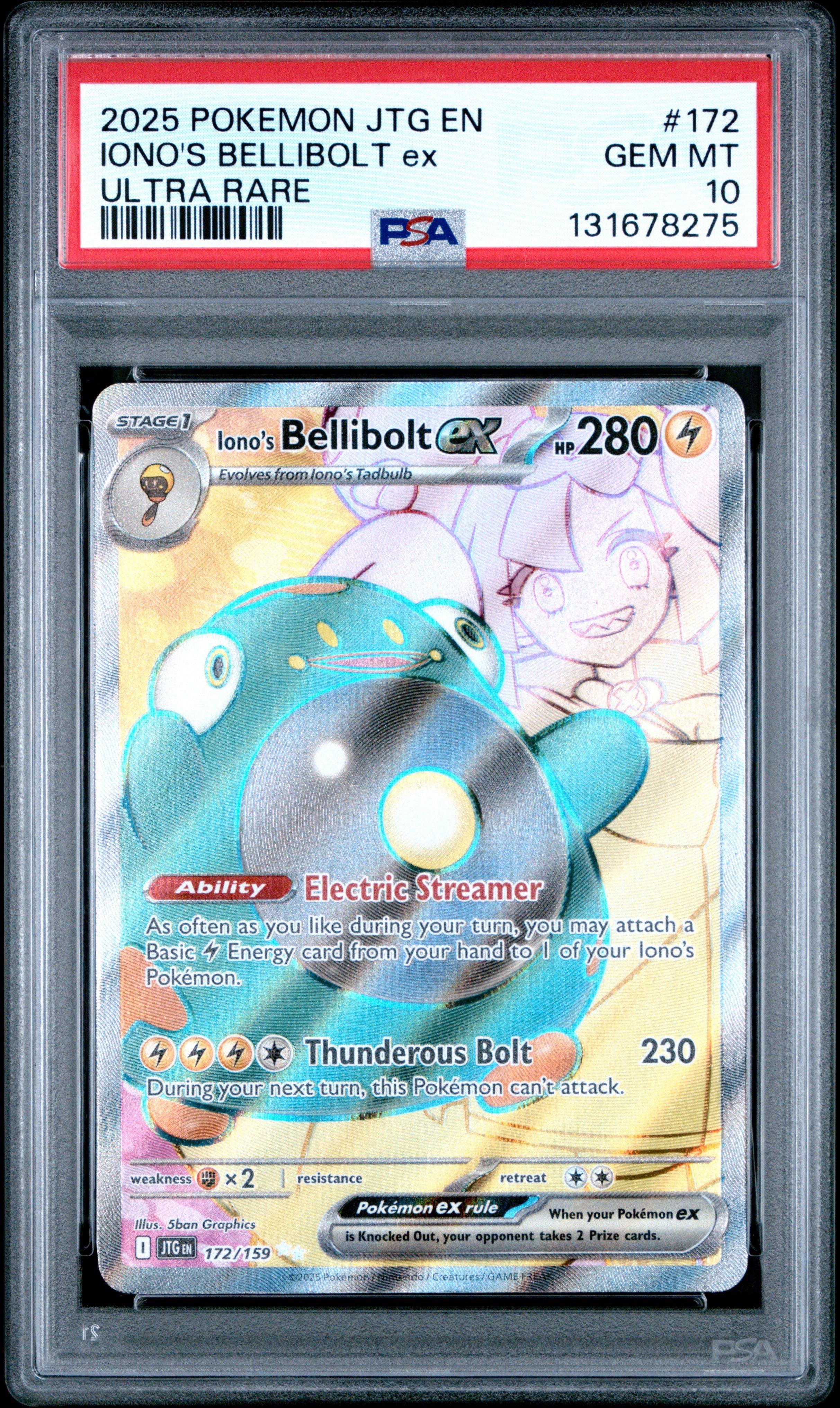 2025 Pokemon Jtg En-journey Together 172 Iono's Bellibolt Ex Ultra