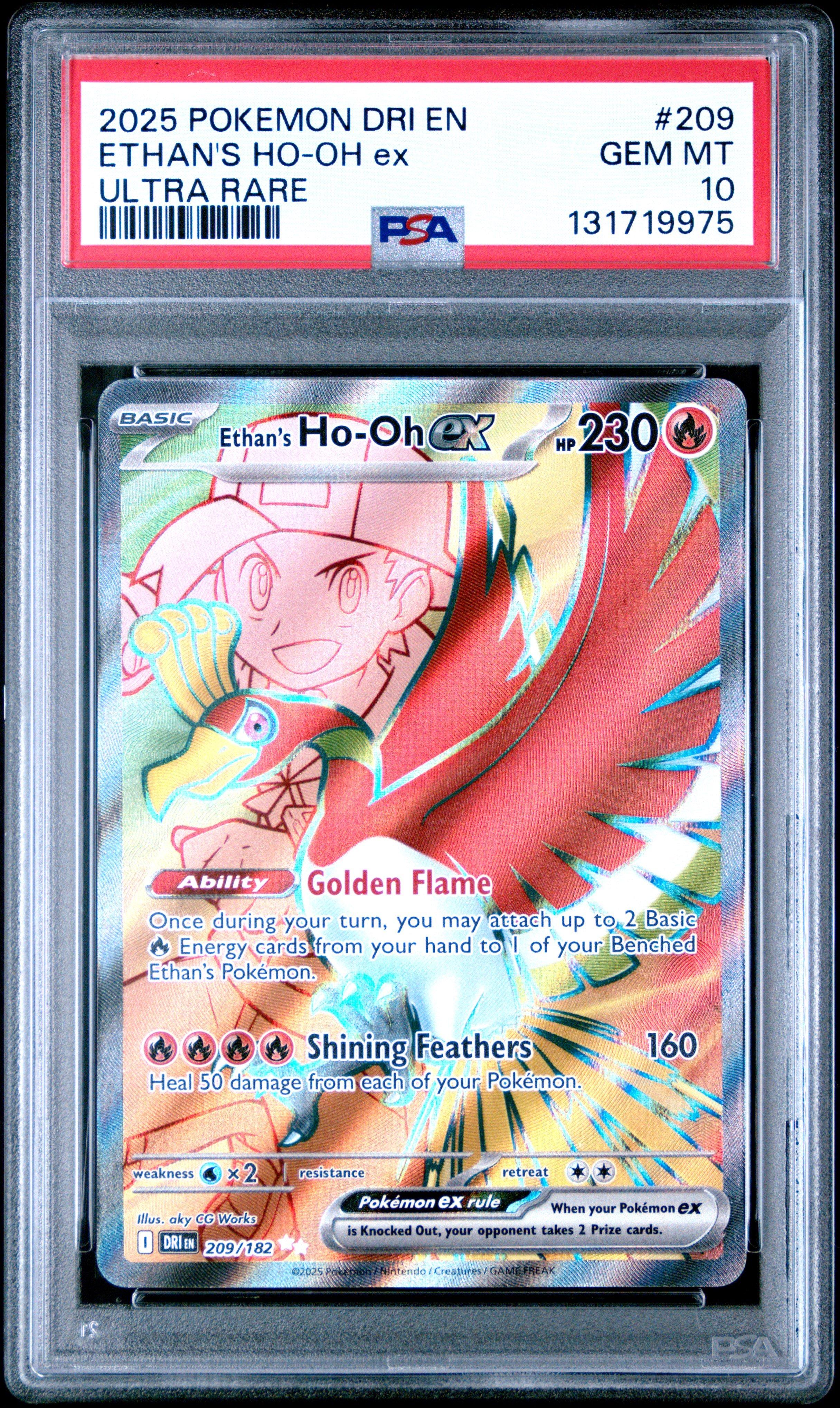 pokemon ho oh cards 2025 Dri En-destined Rivals 209 Ethan's Ho-oh Ex Ultra Rare PSA 10 Graded Card Card Number / Rarity Lugia & Ho-oh - Pokemon
