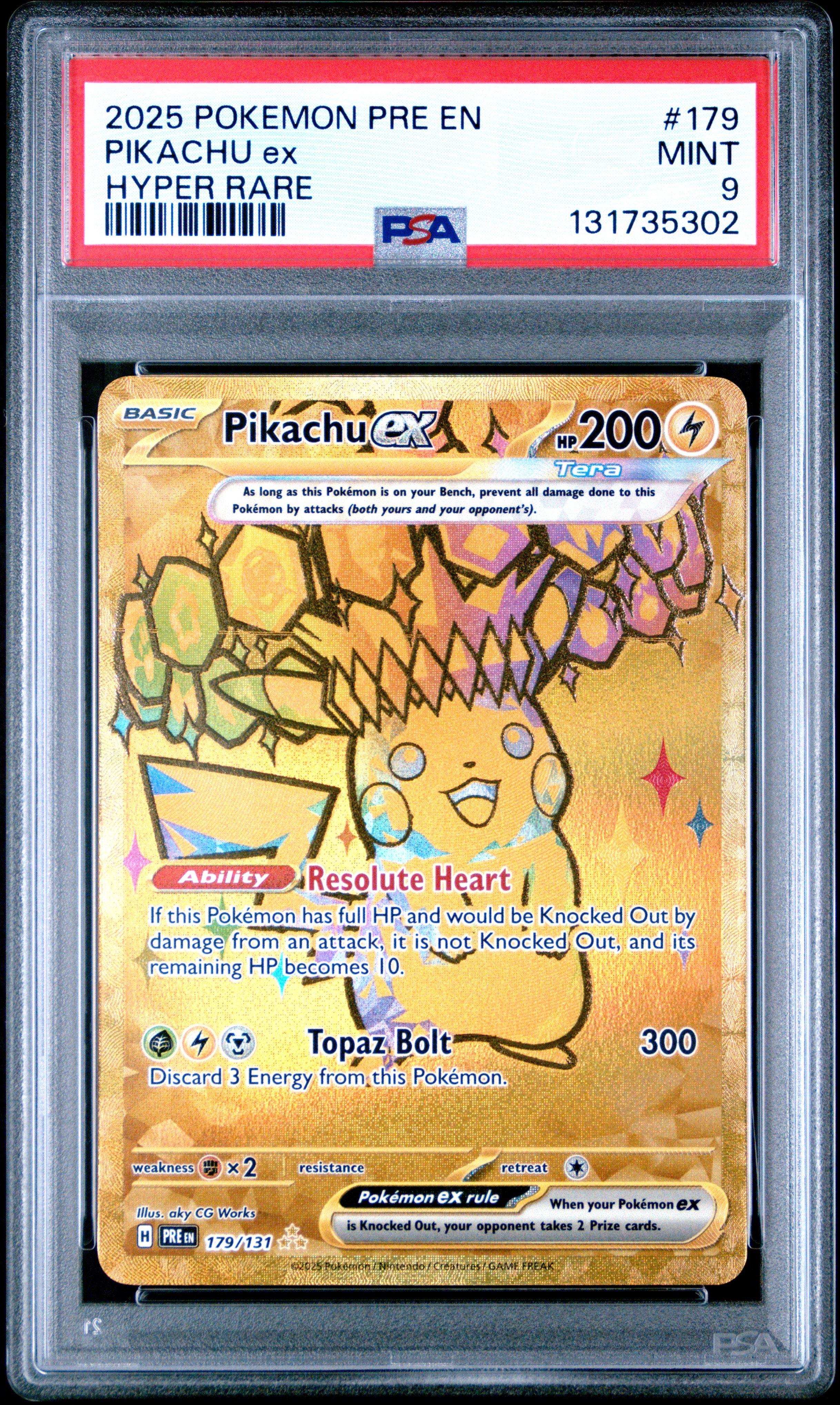 2025 Pokemon Pre En-prismatic Evolutions 179 Pikachu Ex Hyper Rare