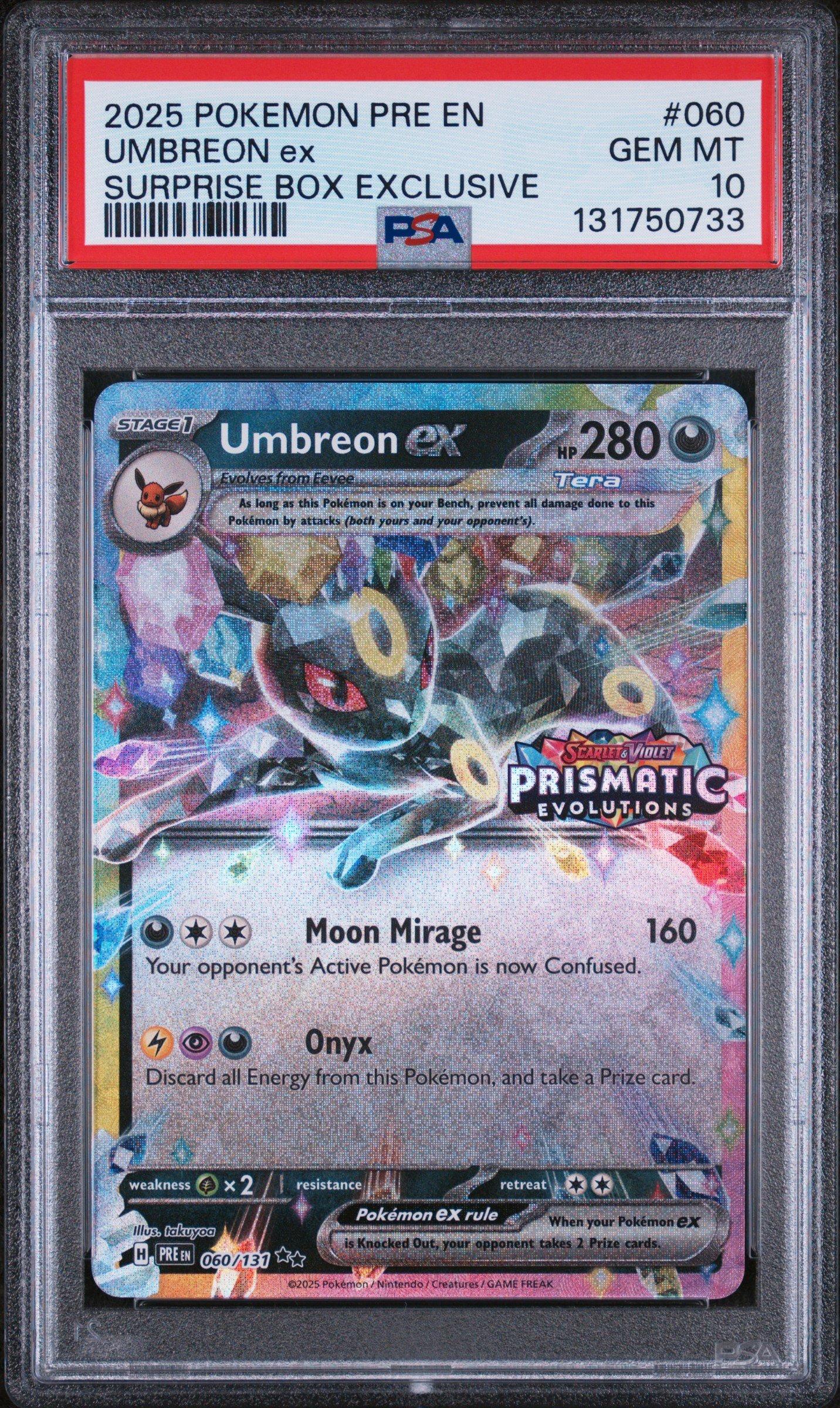 2025 Pokemon Pre En-prismatic Evolutions 060 Umbreon Ex Surprise
