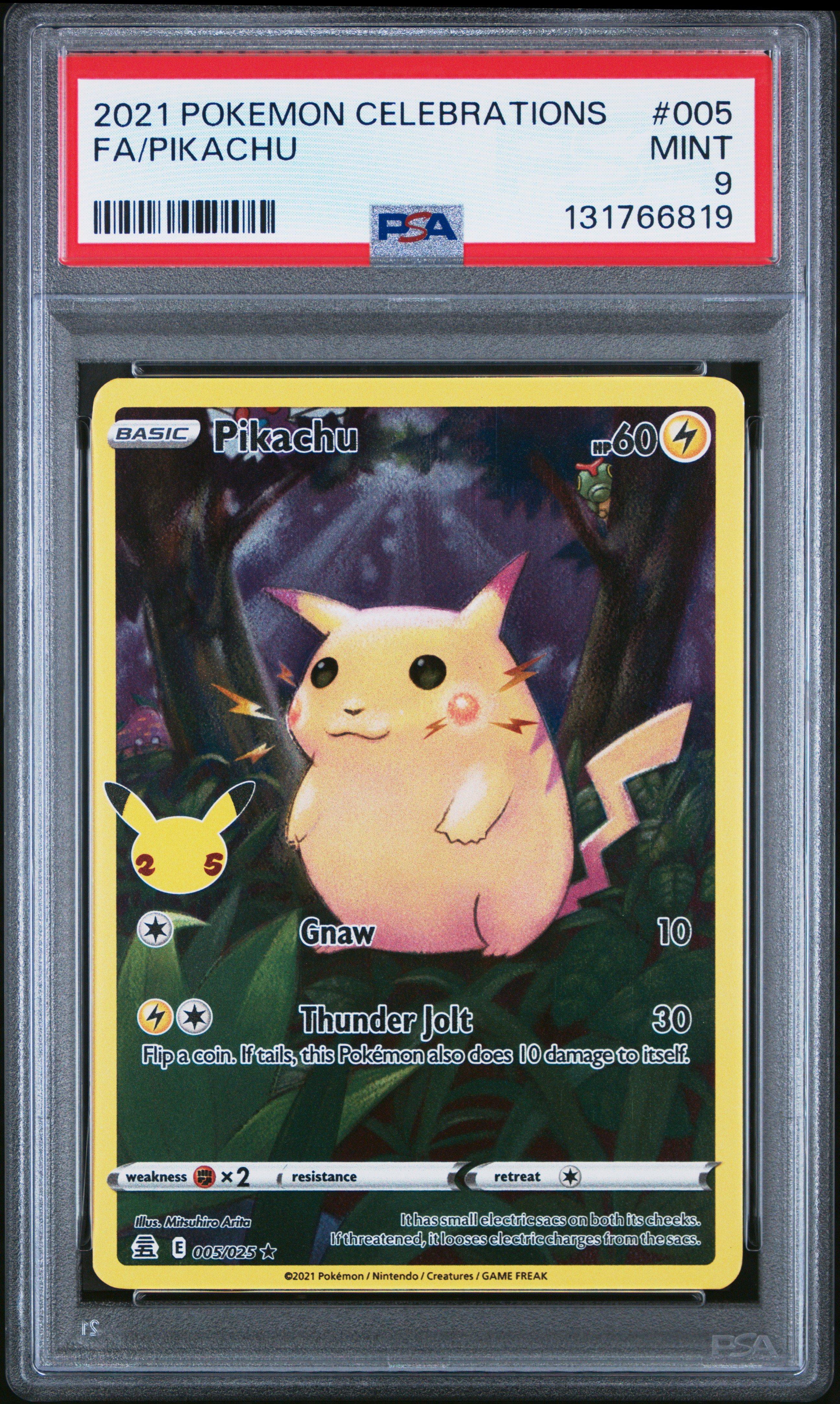 2021 Pokemon Celebrations ピカチュウ PSA 9 2021 Pokemon Celebrations 005 Full Art/pikachu PSA 9 Graded Card