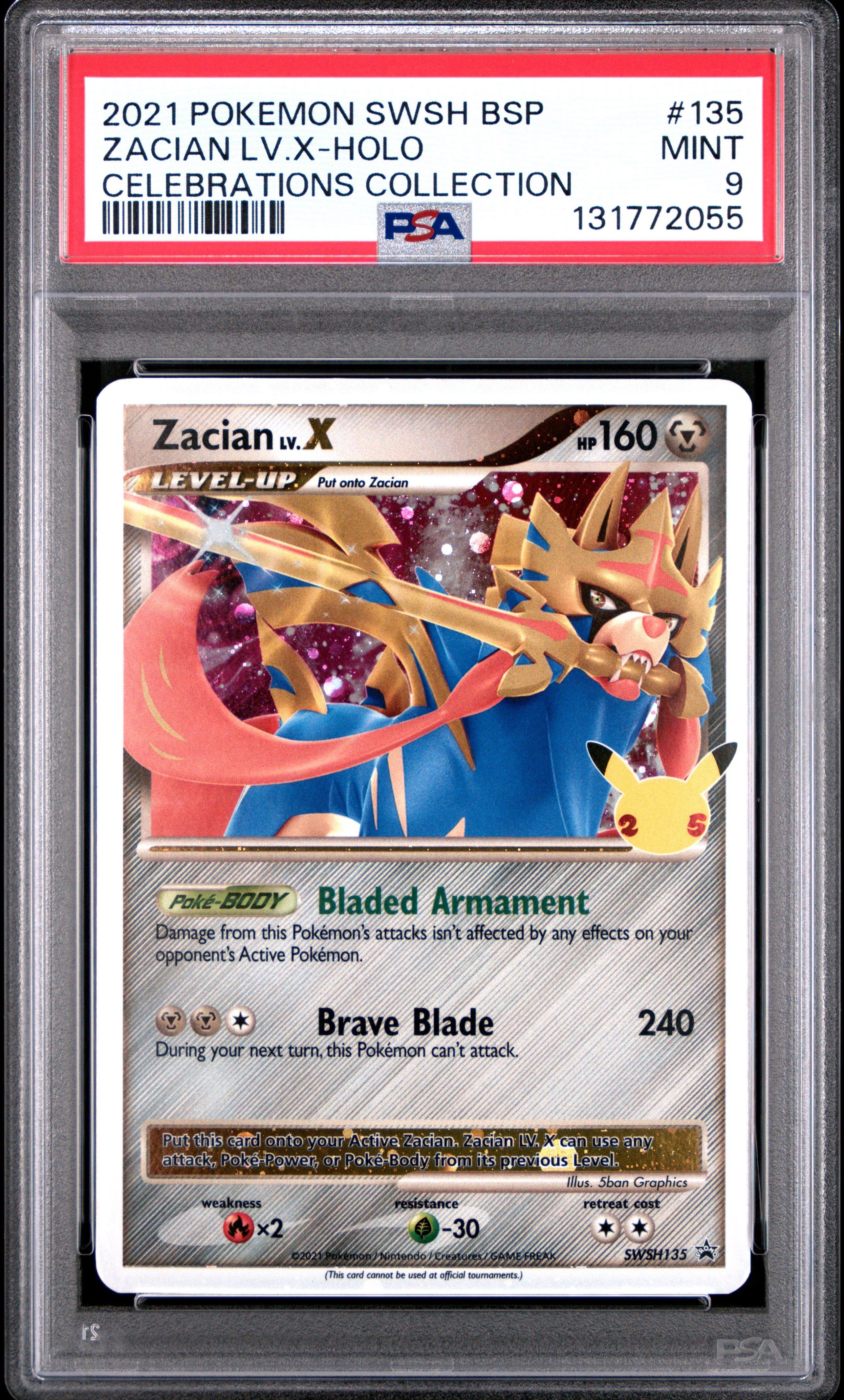 2021 Pokemon Swsh Black Star Promo 135 Zacian Lv.x-holo