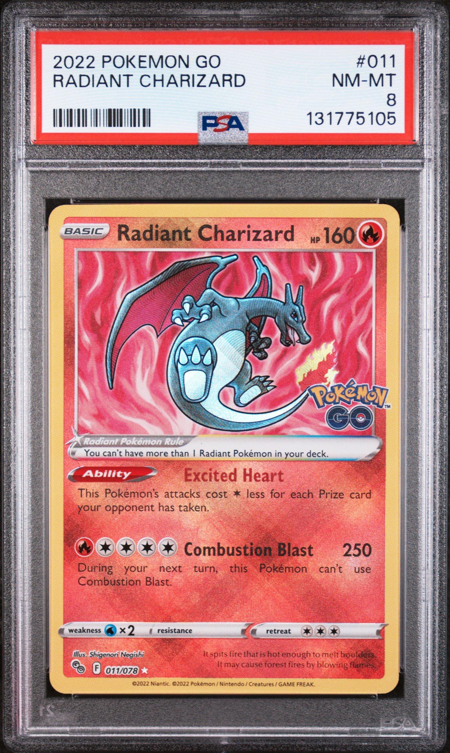 2022 Pokemon Go 011 Radiant Charizard PSA 8 Graded Card | GameStop