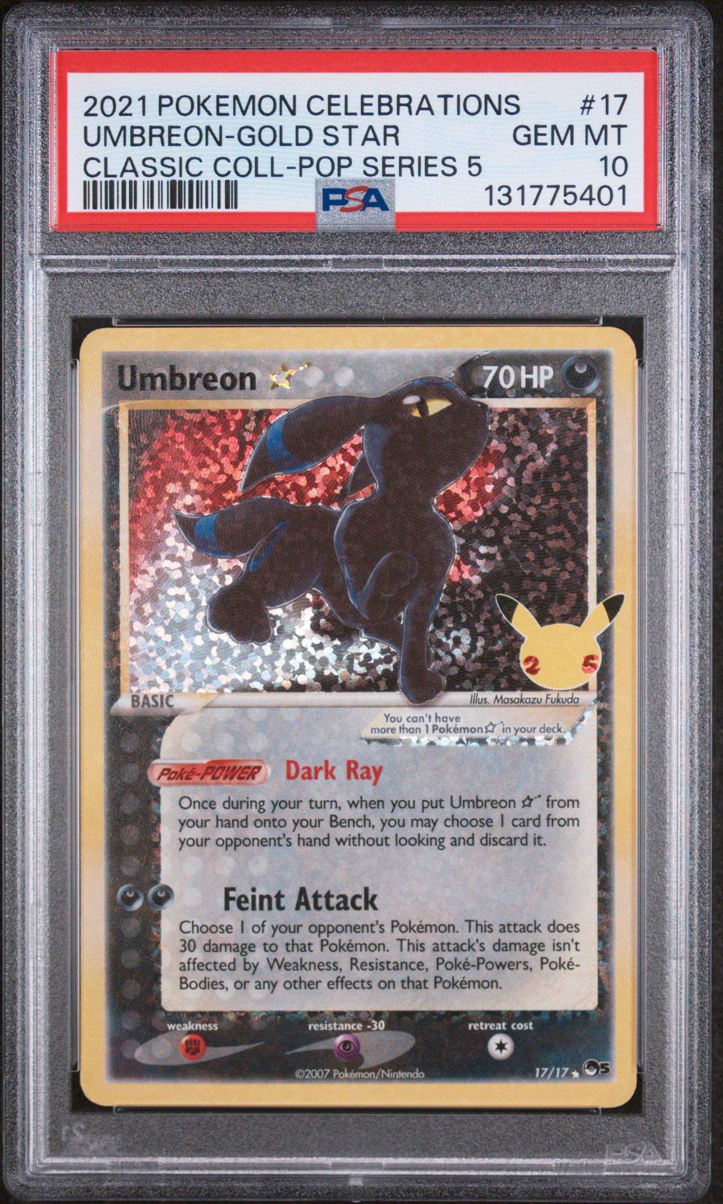 gold star umbreon pokemon card ACE 10 - Umbreon Gold Star - 17/17